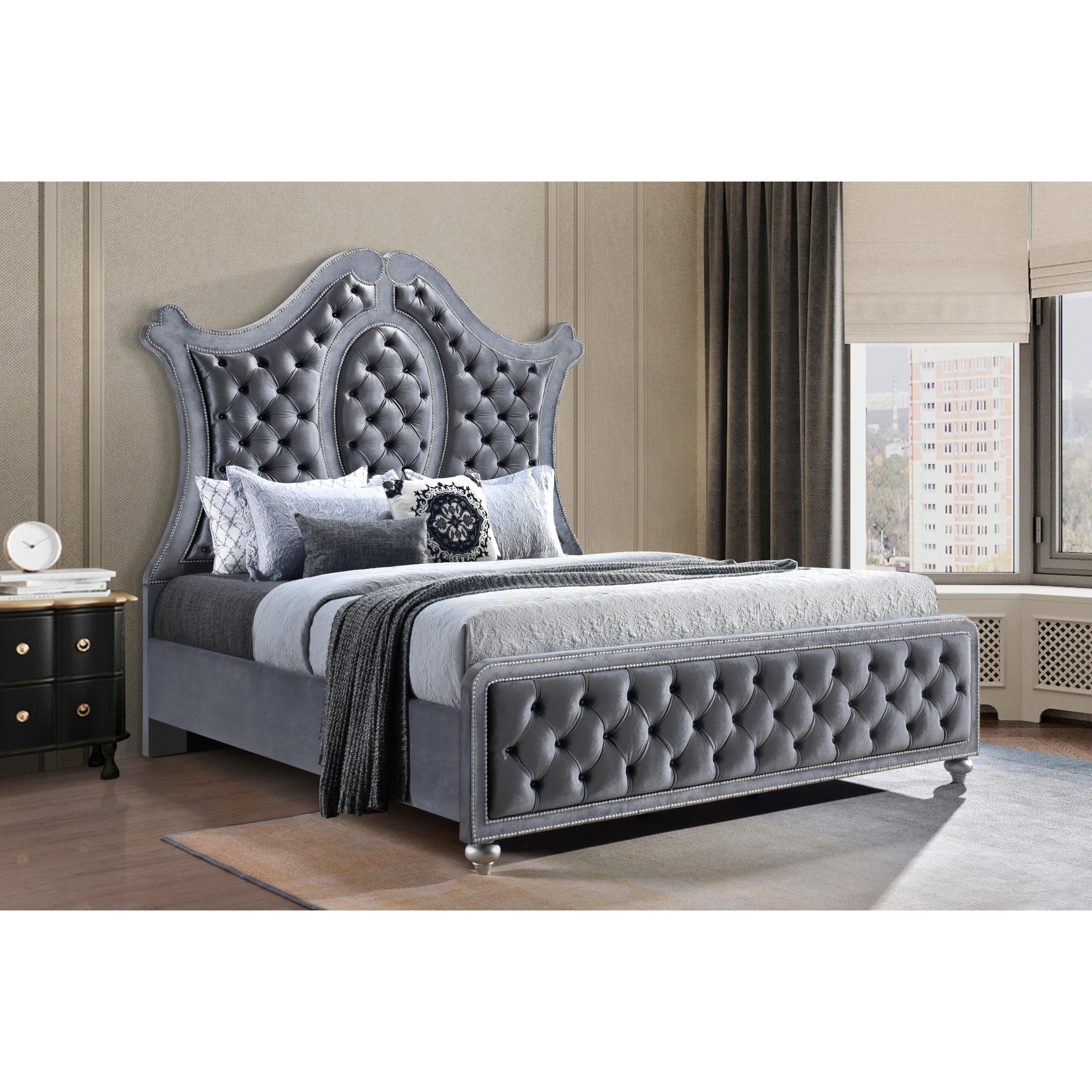  Size_King  -- Cameo Upholstered Panel Bed IMAGE 2
