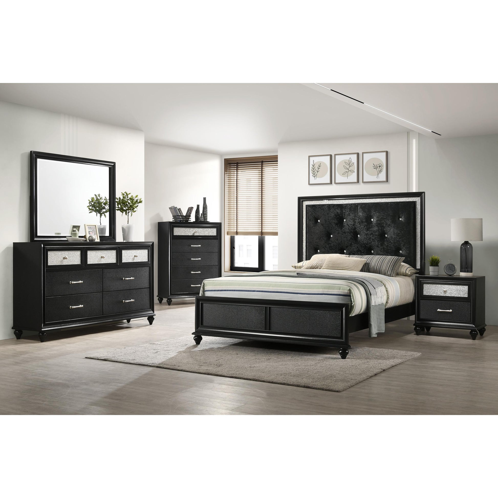  Crown Mark Lila B4398-11 Dresser Mirror - Black IMAGE 2
