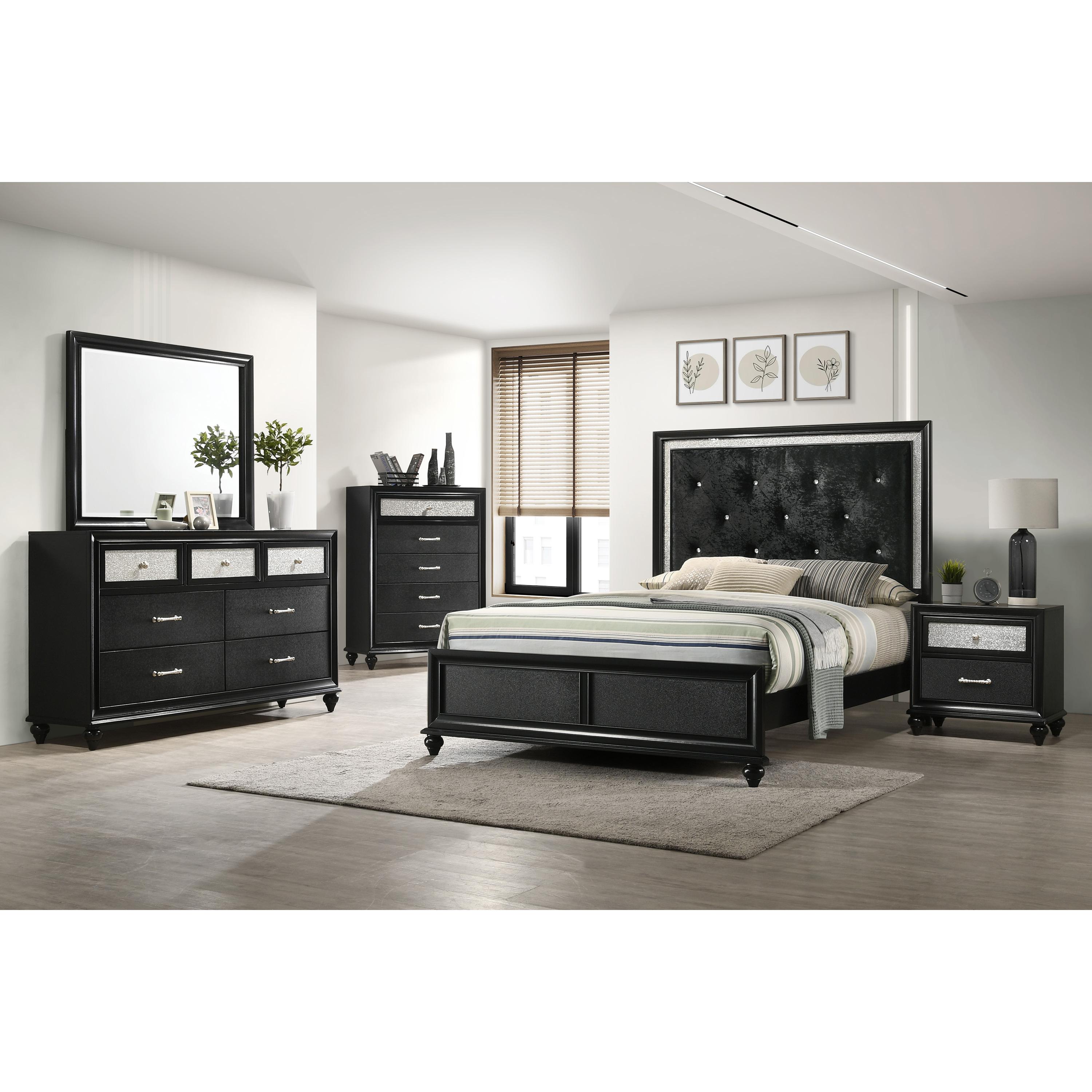  Crown Mark Lila B4398-11 Dresser Mirror - Black IMAGE 2