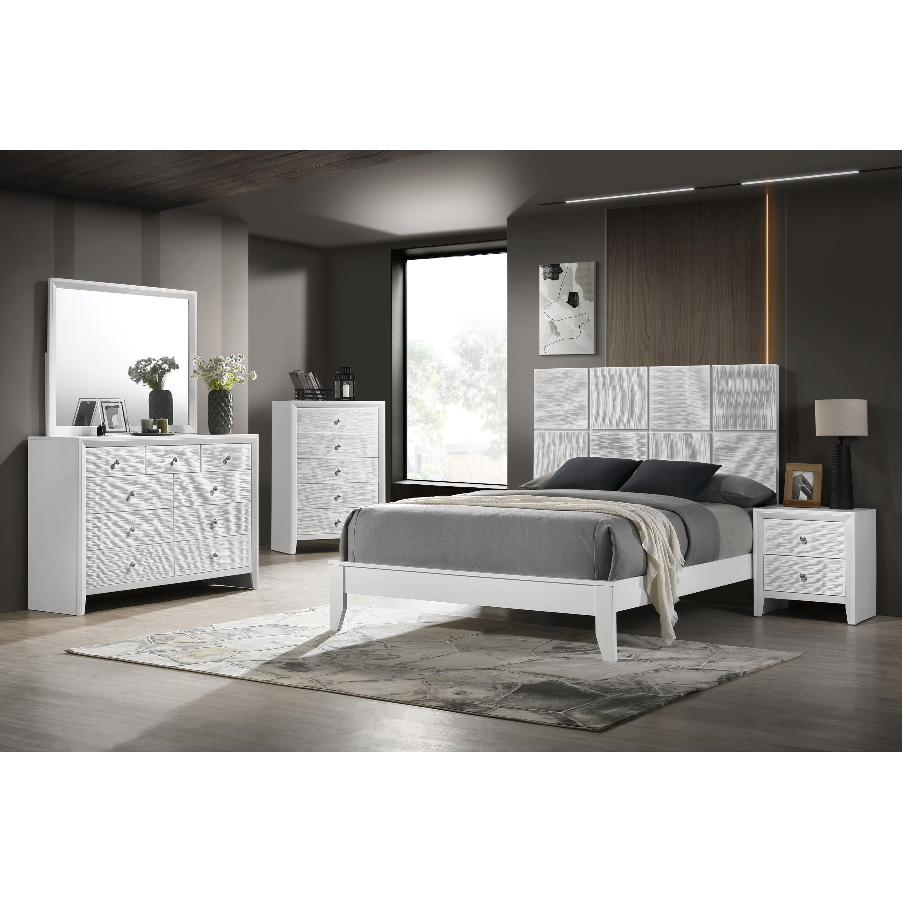  Size_Queen  -- Denker B4712-Q Queen Bed - White IMAGE 2
