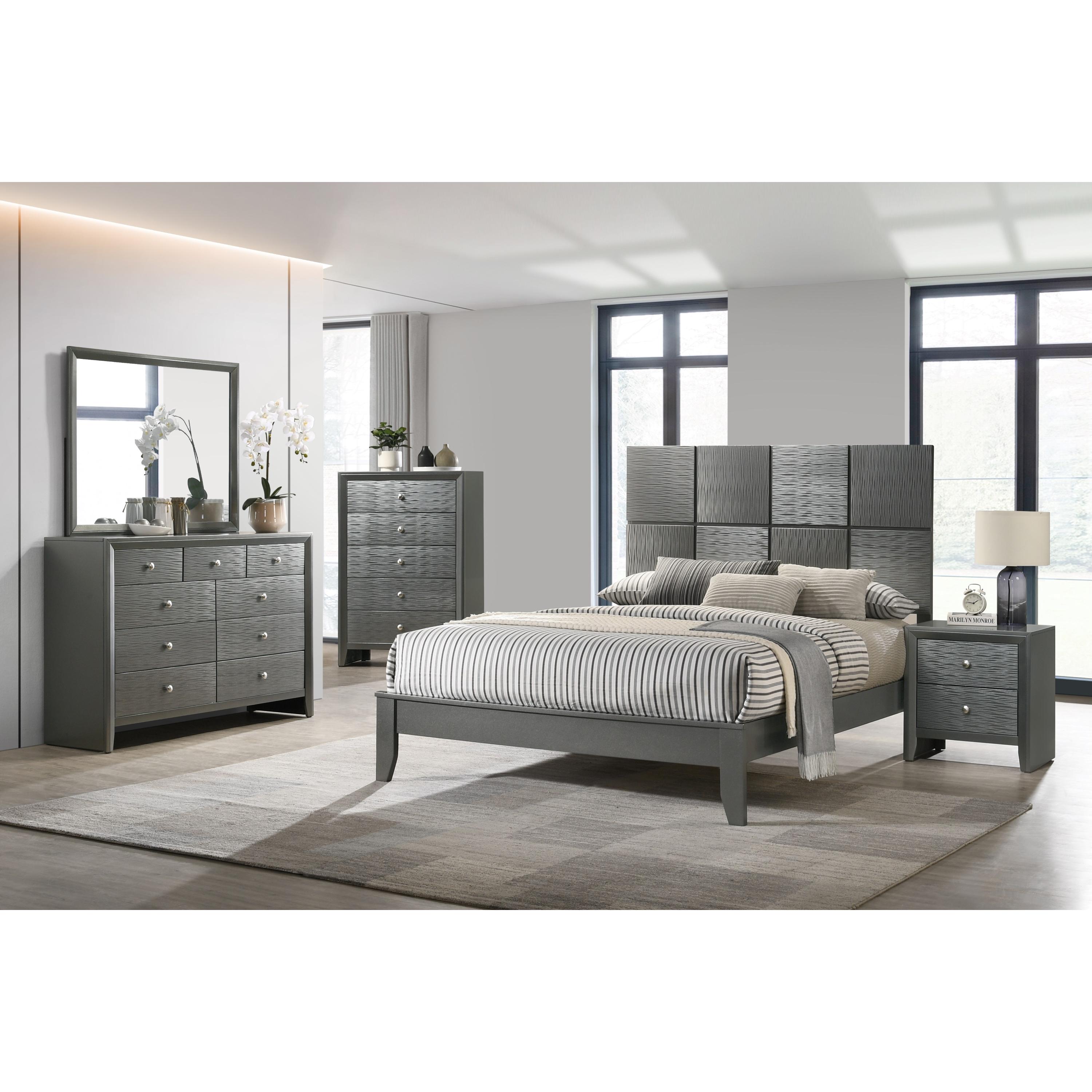  Size_Queen  -- Denker B4715-Q Queen Bed - Gunmetal IMAGE 2