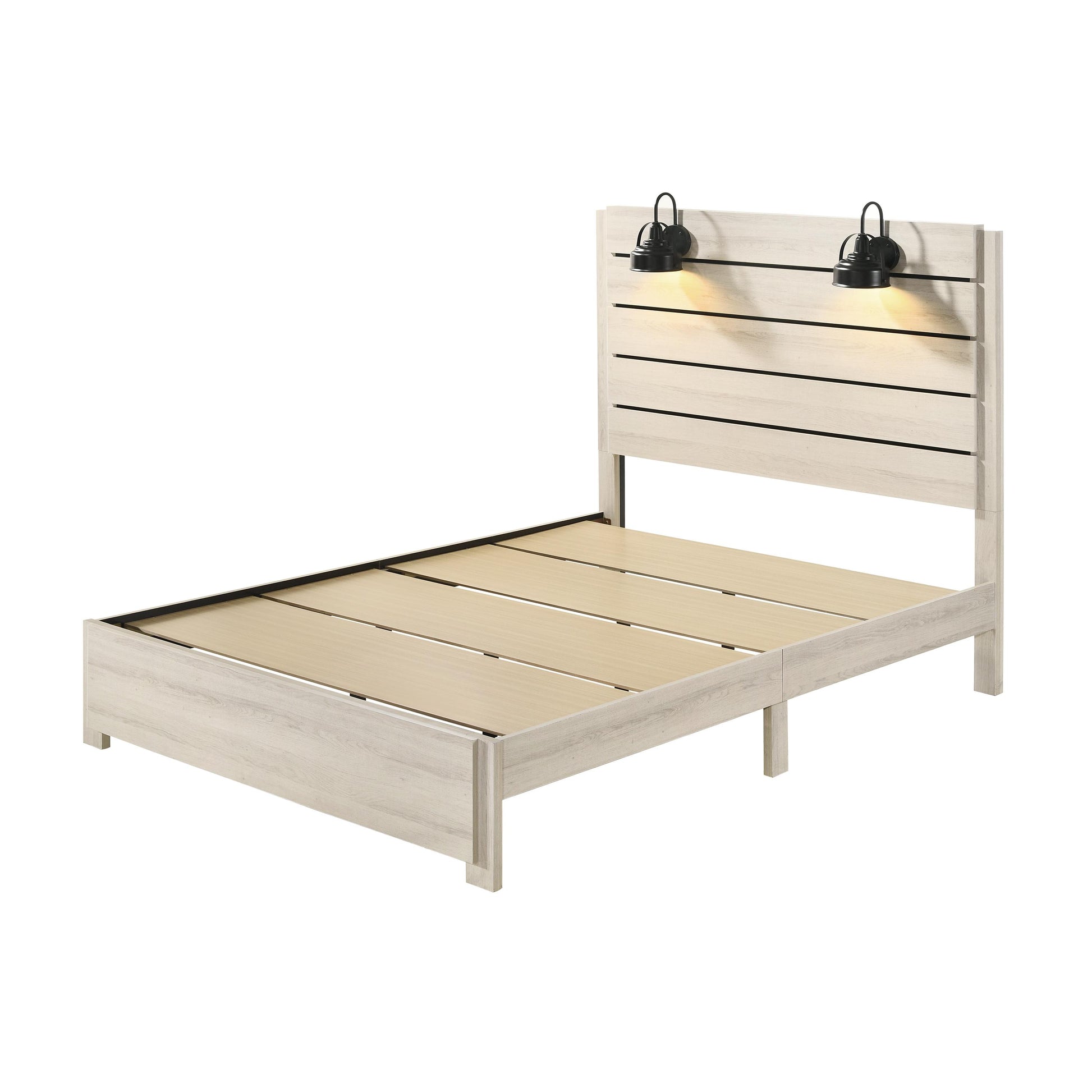  Size_Queen  -- Carter B6810 Queen Platform Bed - White IMAGE 2