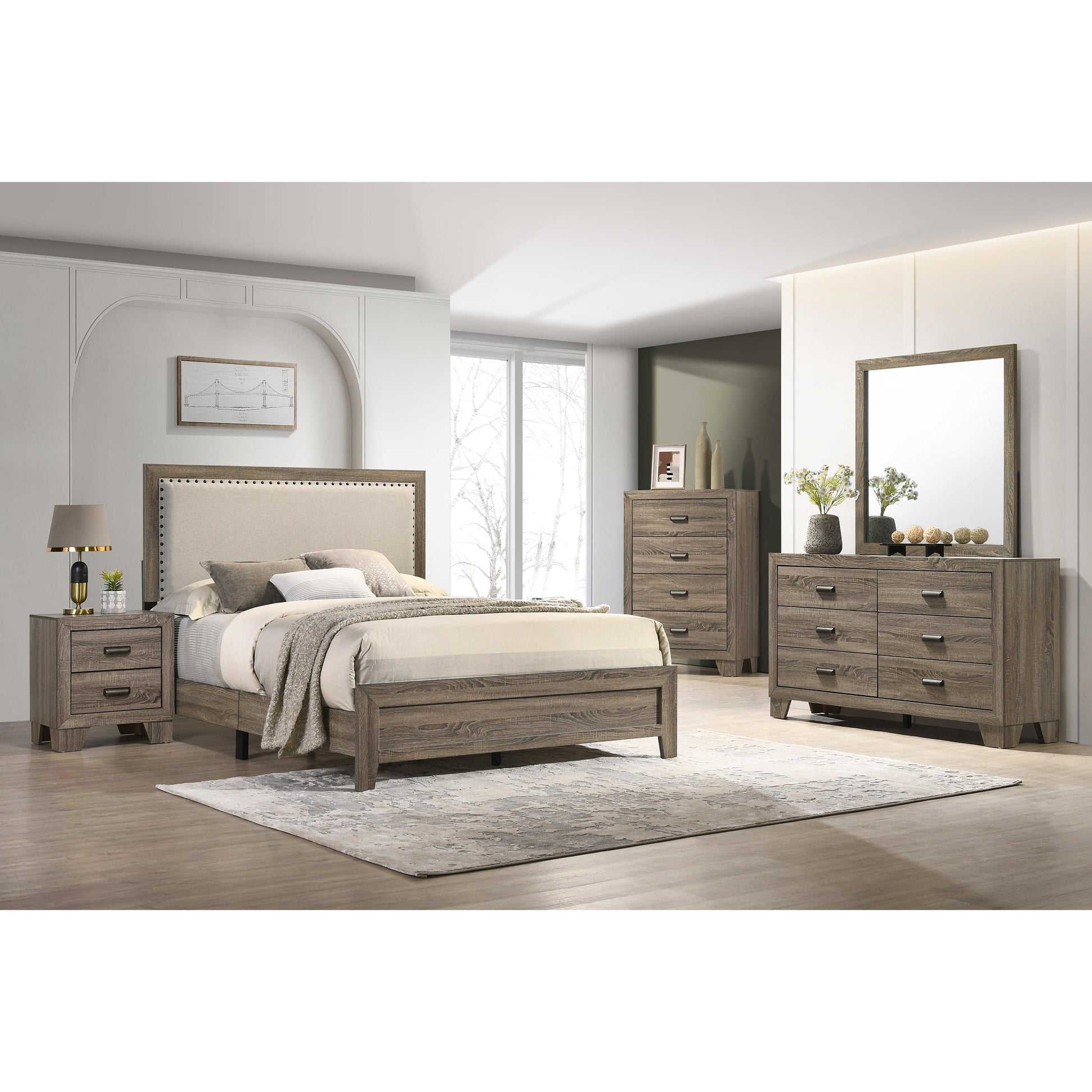  Size_Queen  -- Millie B9205-Q-BED Queen Upholstered Bed IMAGE 2