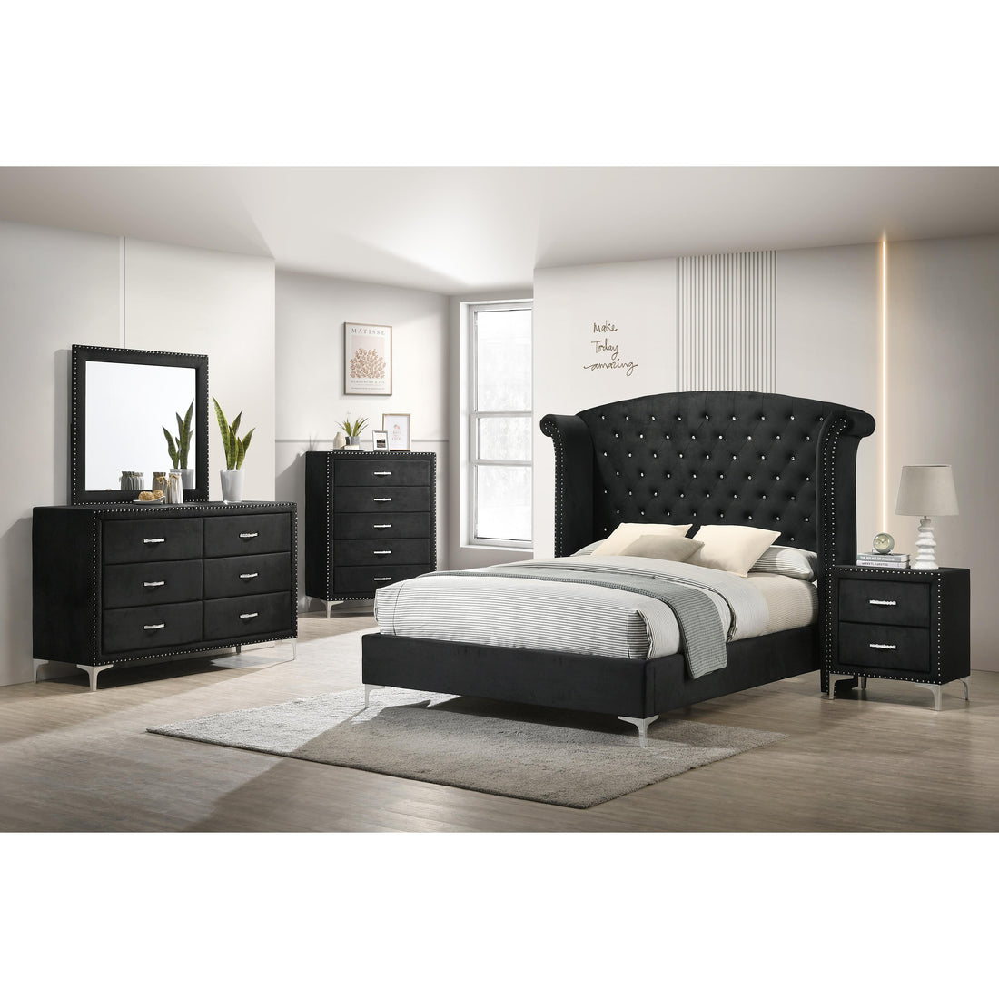  Crown Mark Lucinda B9265-1 Dresser - Black IMAGE 1