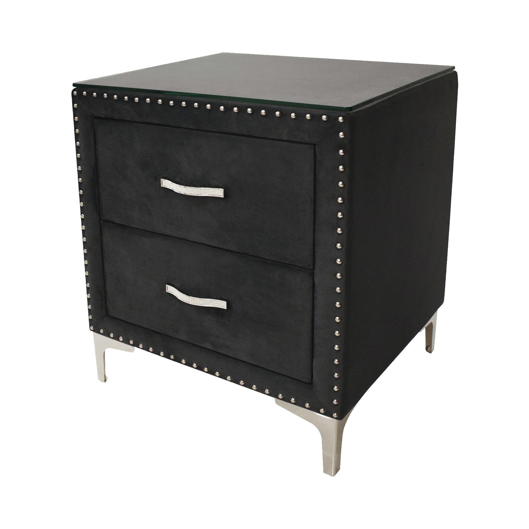  Crown Mark Lucinda B9265-2N Nightstand - Black IMAGE 1
