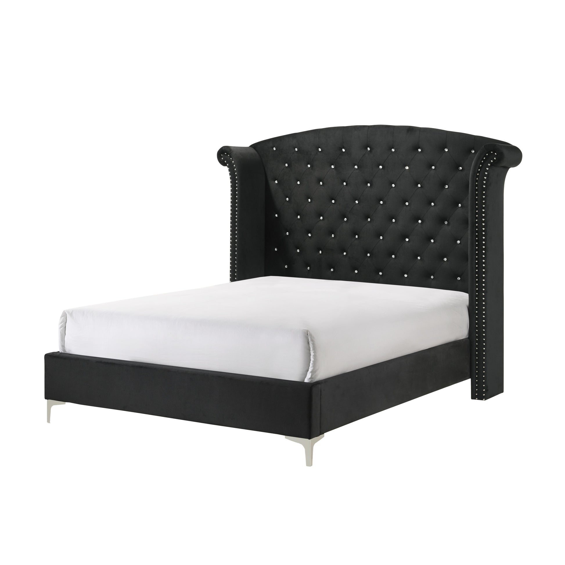  Size_Queen  -- Lucinda B9265-Q Queen Panel Bed - Black IMAGE 1