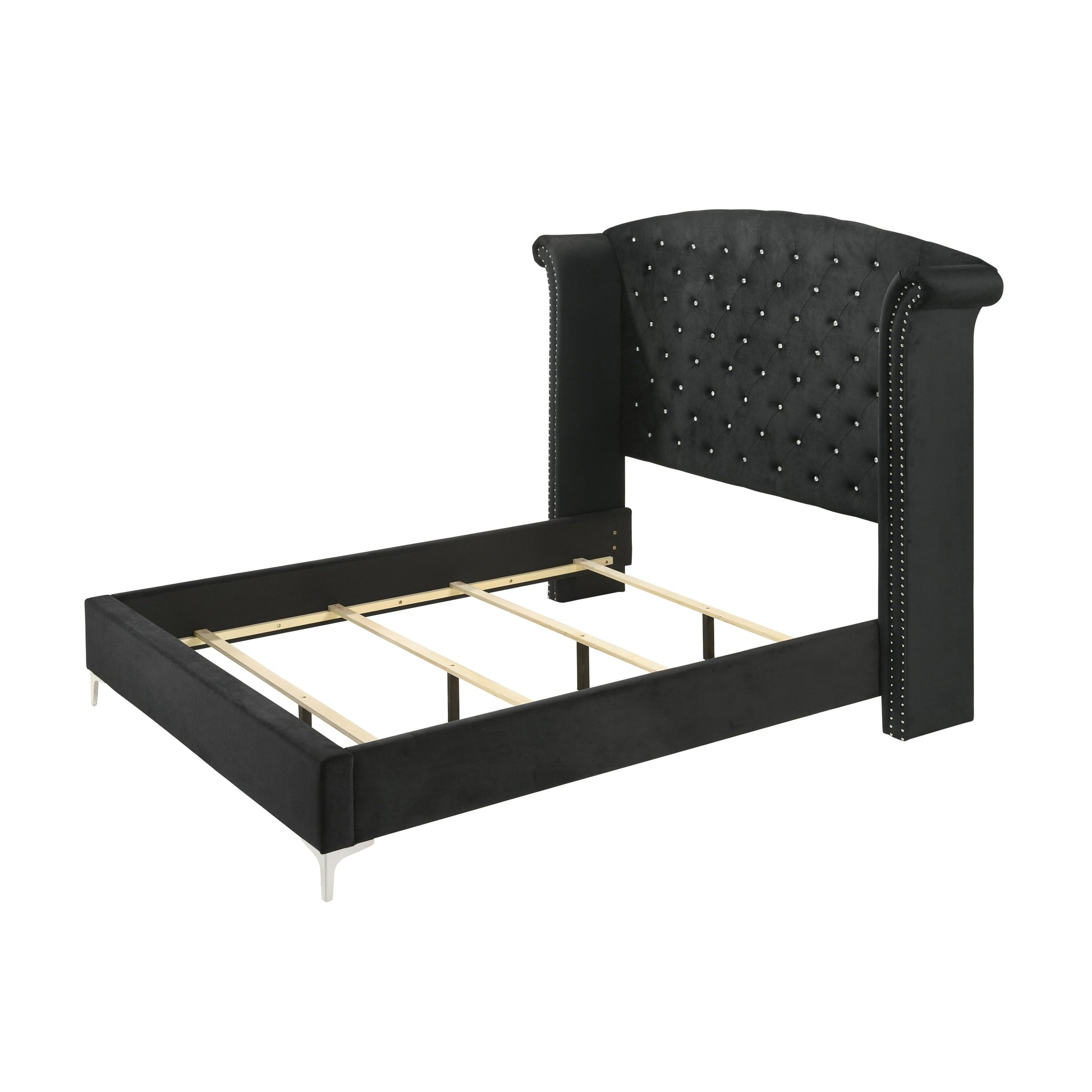 Size_Queen  -- Lucinda B9265-Q Queen Panel Bed - Black IMAGE 3