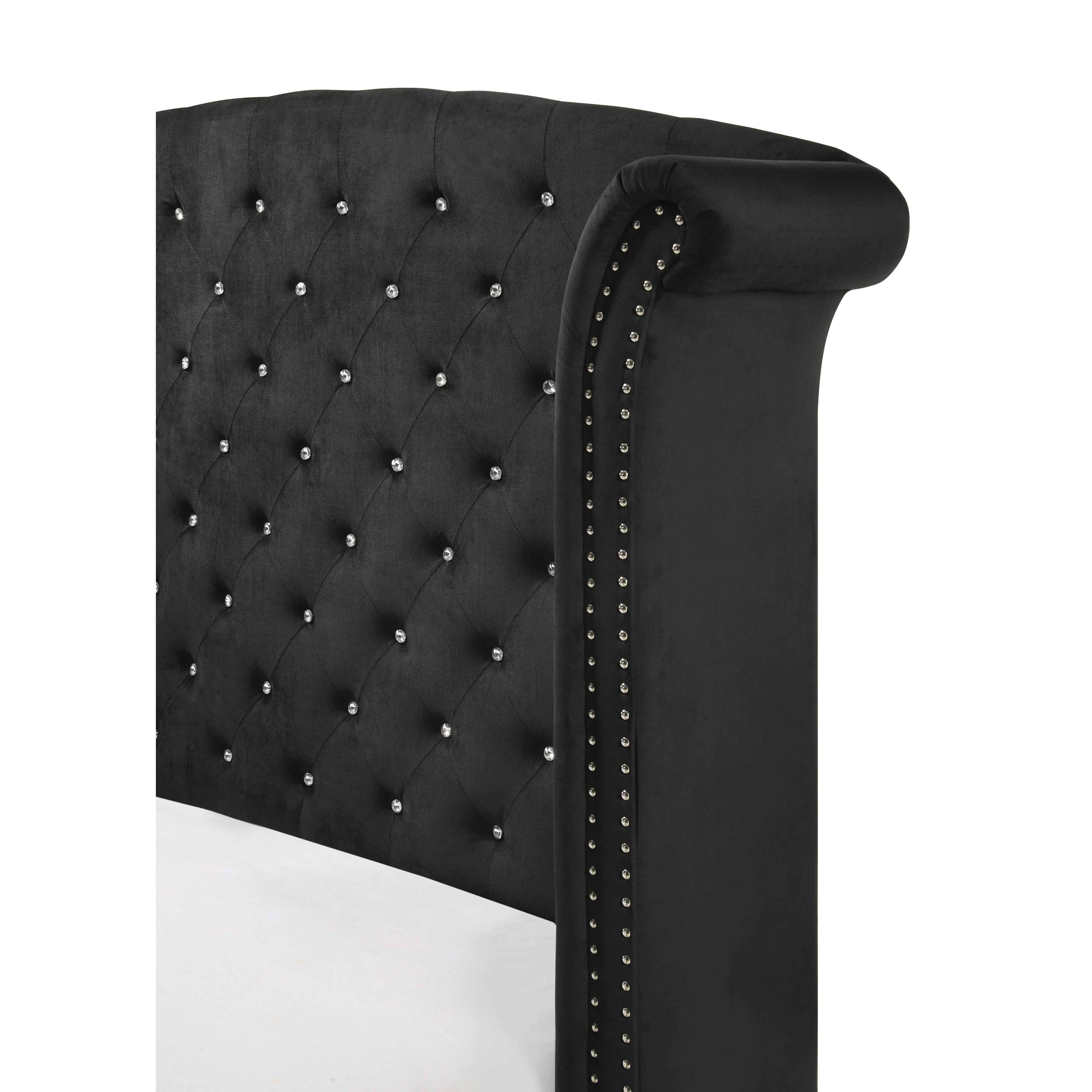  Size_Queen  -- Lucinda B9265-Q Queen Panel Bed - Black IMAGE 4