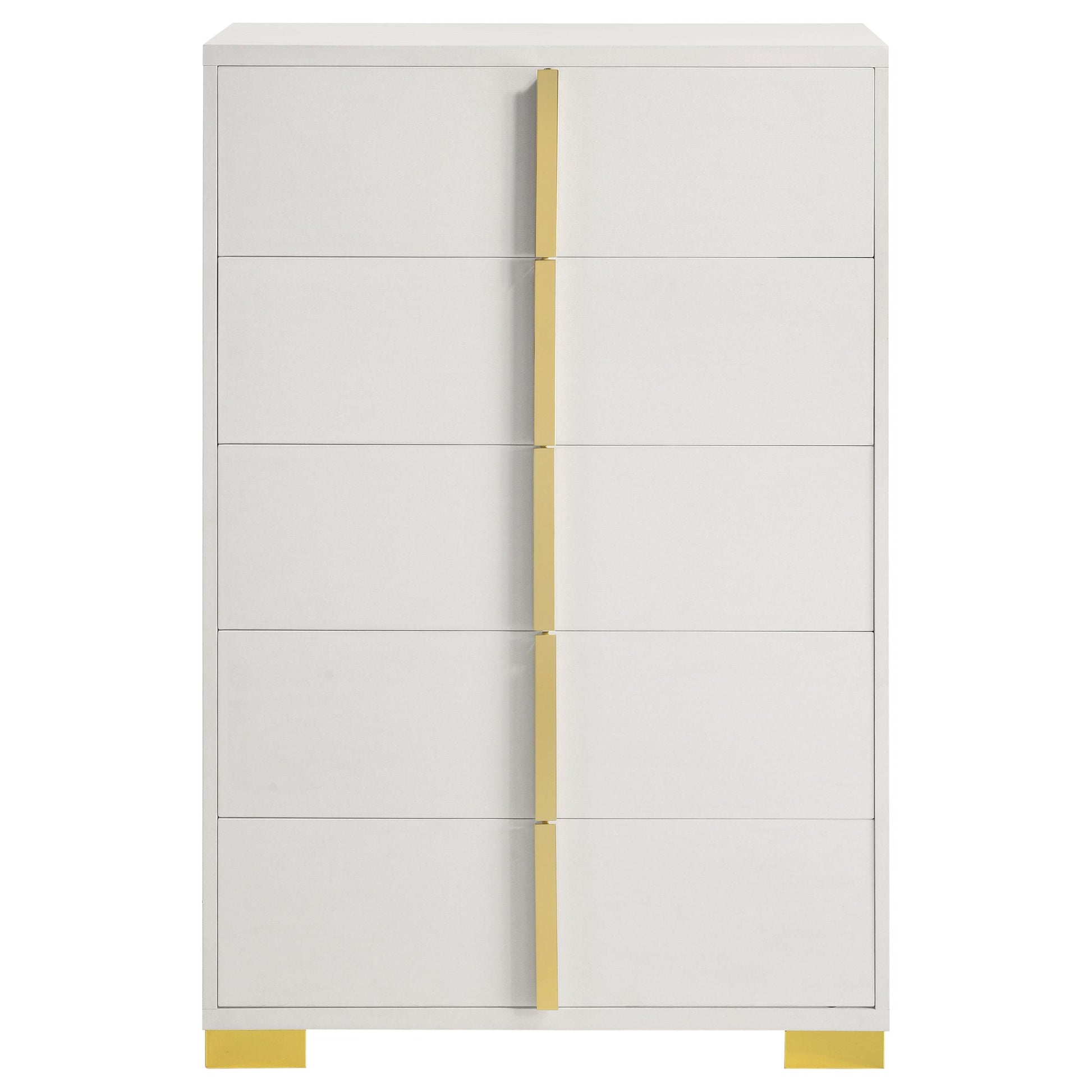  Coaster Furniture Marceline 222935 5-Drawer Bedroom Chest - White IMAGE 4