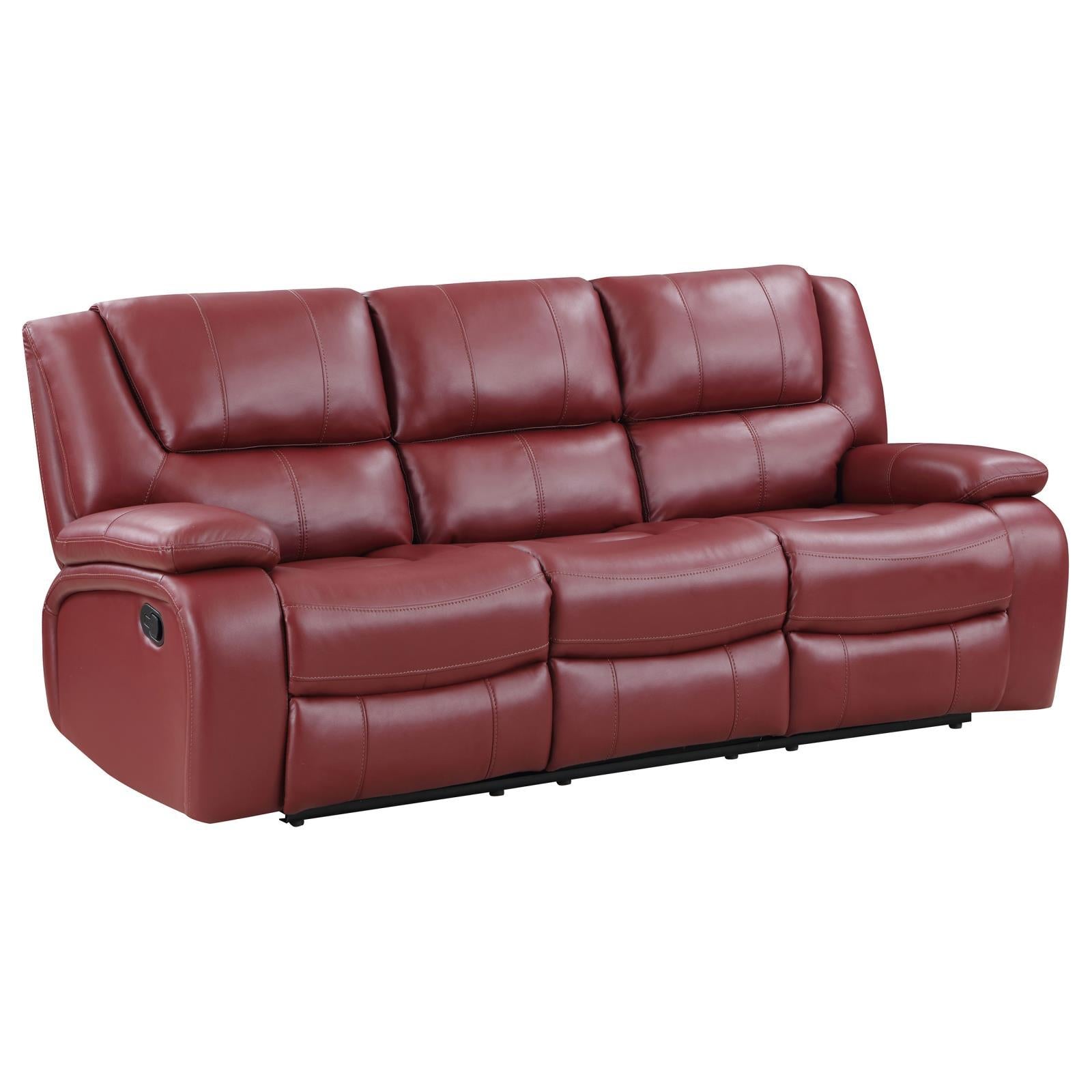  Coaster Furniture Camila 610241 Upholstered Motion Reclining Sofa - Red IMAGE 3
