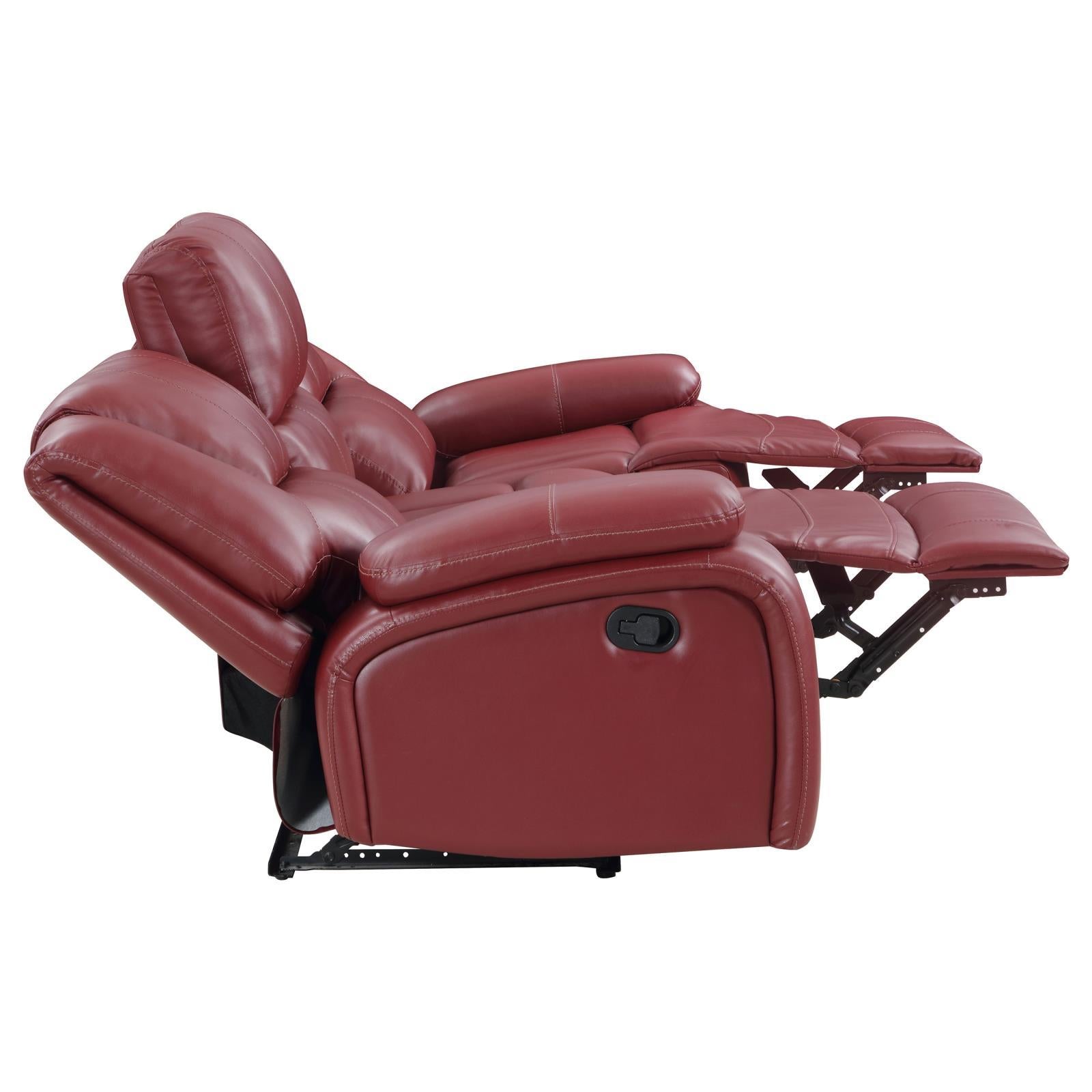  Coaster Furniture Camila 610241 Upholstered Motion Reclining Sofa - Red IMAGE 6