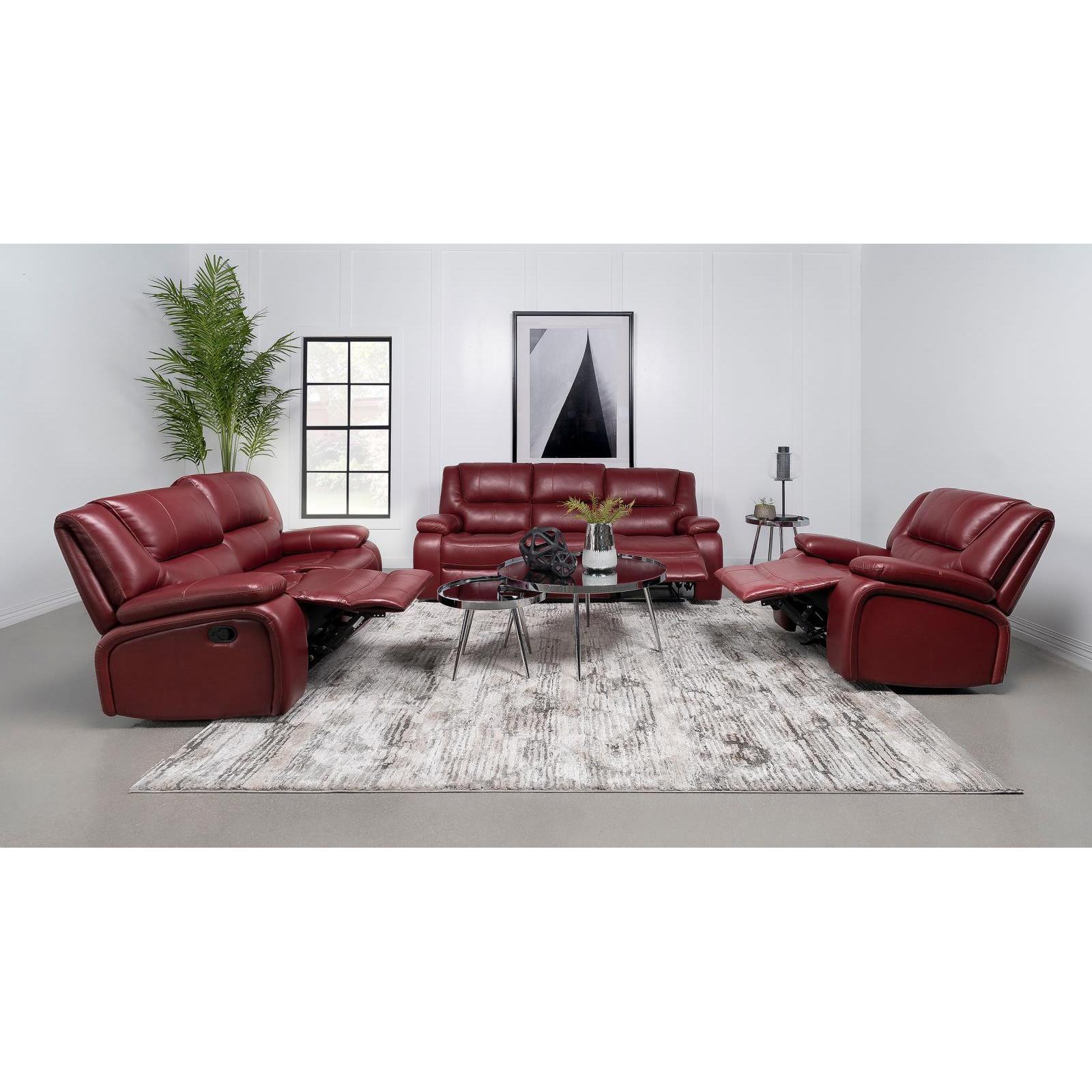  Coaster Furniture Camila 610241 Upholstered Motion Reclining Sofa - Red IMAGE 7