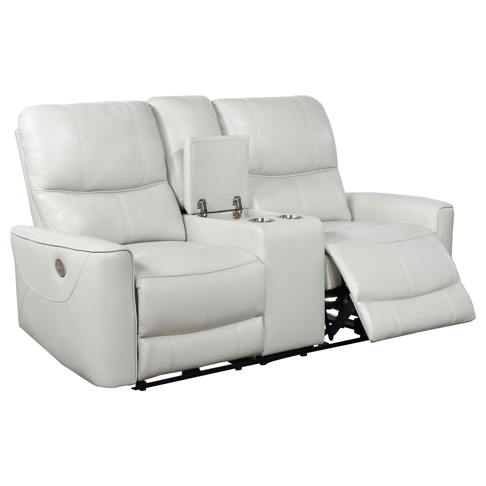  Coaster Furniture Greenfield 610262P Upholstered Power Reclining Loveseat - Dove Grey IMAGE 3
