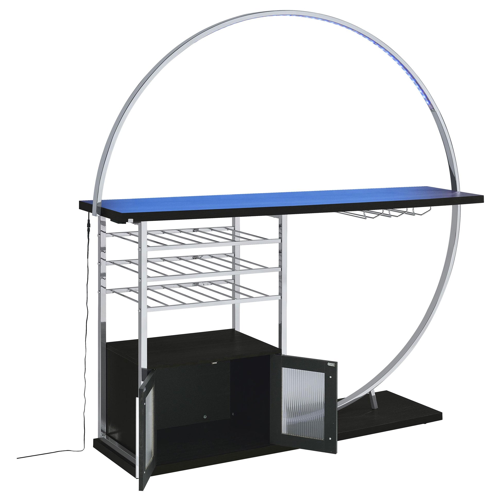  Coaster Furniture Risley 182799 2-door Circular LED Home Bar Cabinet - Dark Charcoal IMAGE 15