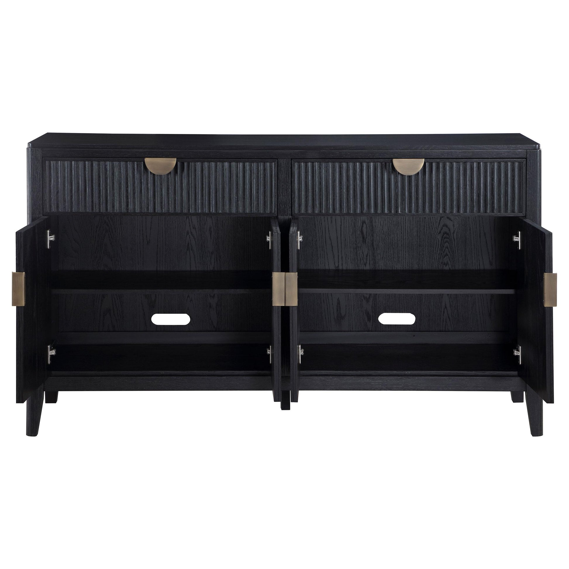  Coaster Furniture Brookmead 108235 4-door Sideboard Buffet Storage Cabinet - Black IMAGE 4