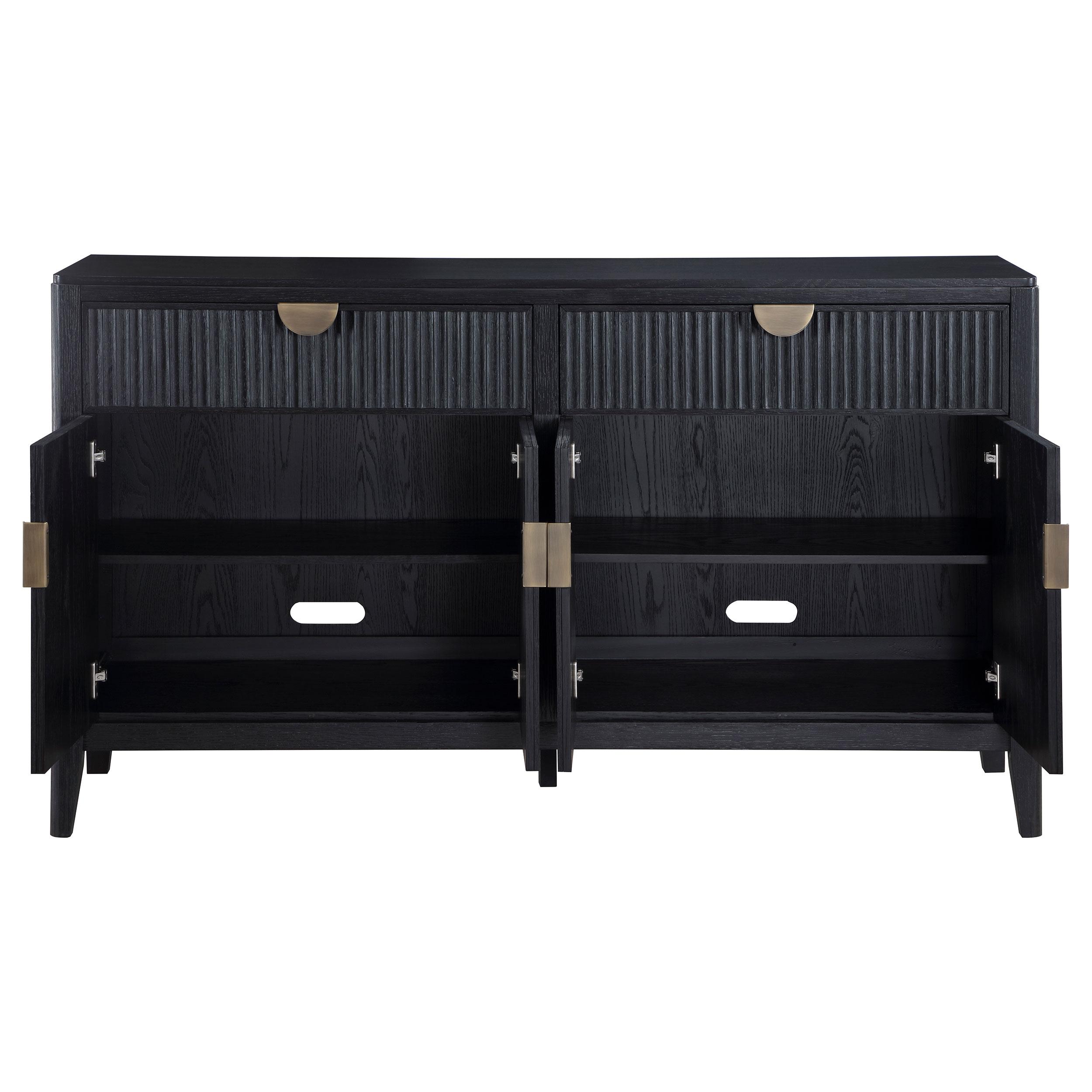  Coaster Furniture Brookmead 108235 4-door Sideboard Buffet Storage Cabinet - Black IMAGE 4