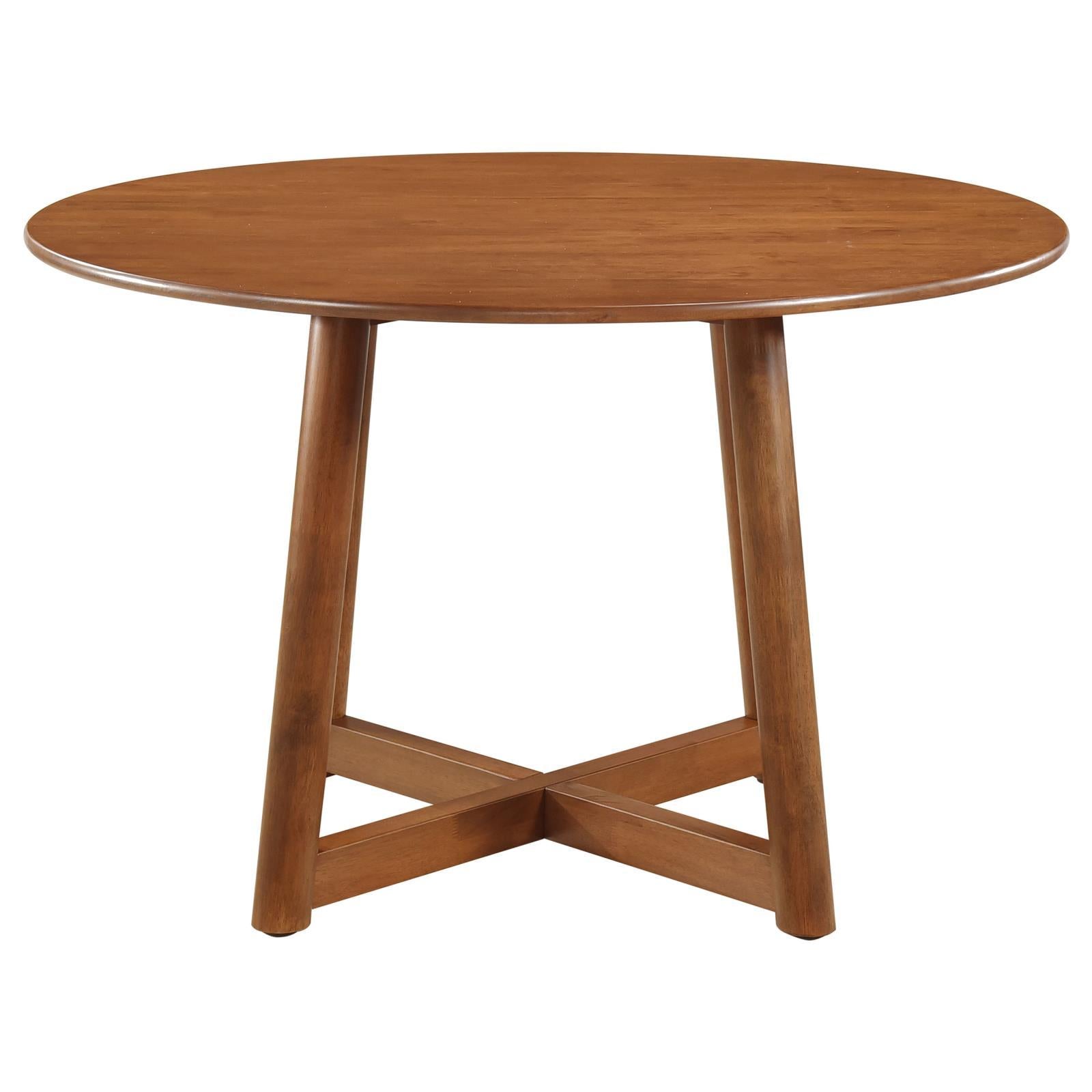  Coaster Furniture Dinah 108471 Round 47-inch Solid Wood Dining Table - Walnut IMAGE 3