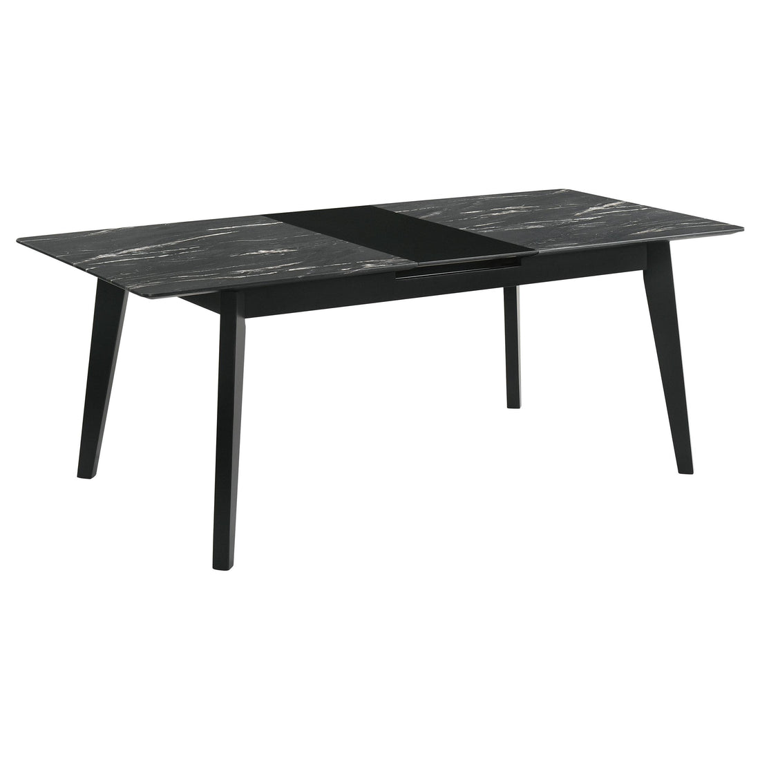  Coaster Furniture Crestmont 121251 78-inch Extension Dining Table - Black Faux Marble IMAGE 1