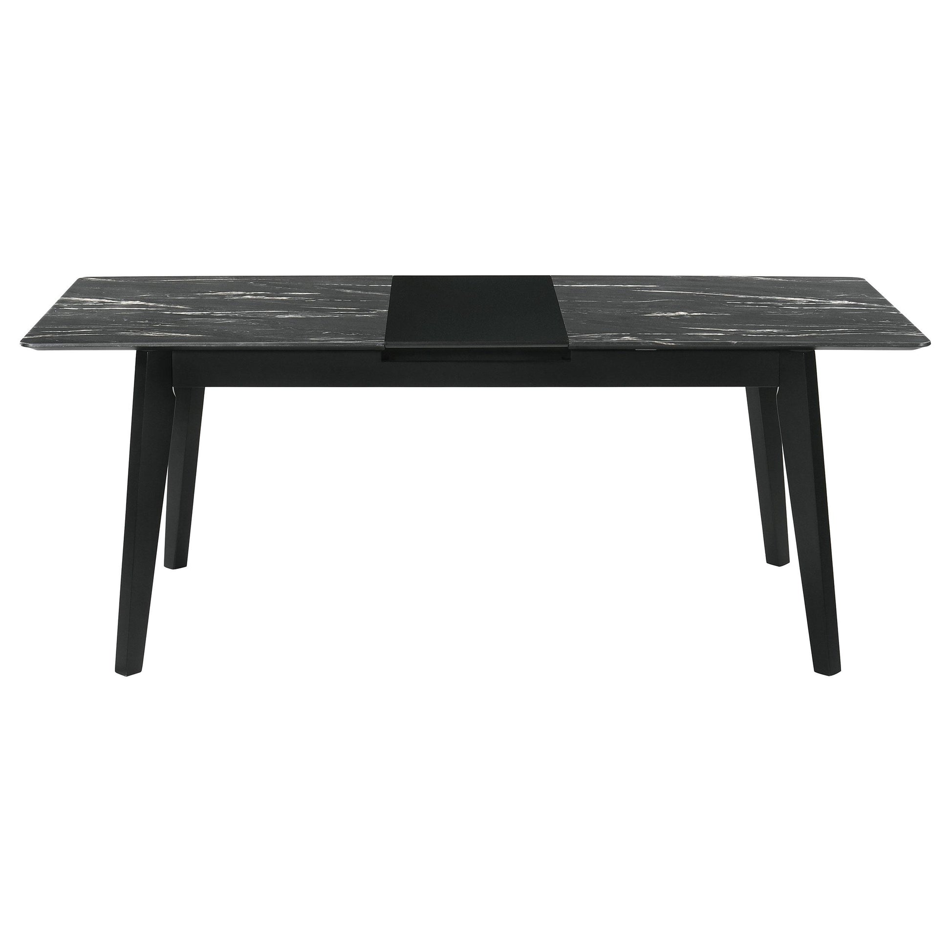  Coaster Furniture Crestmont 121251 78-inch Extension Dining Table - Black Faux Marble IMAGE 3