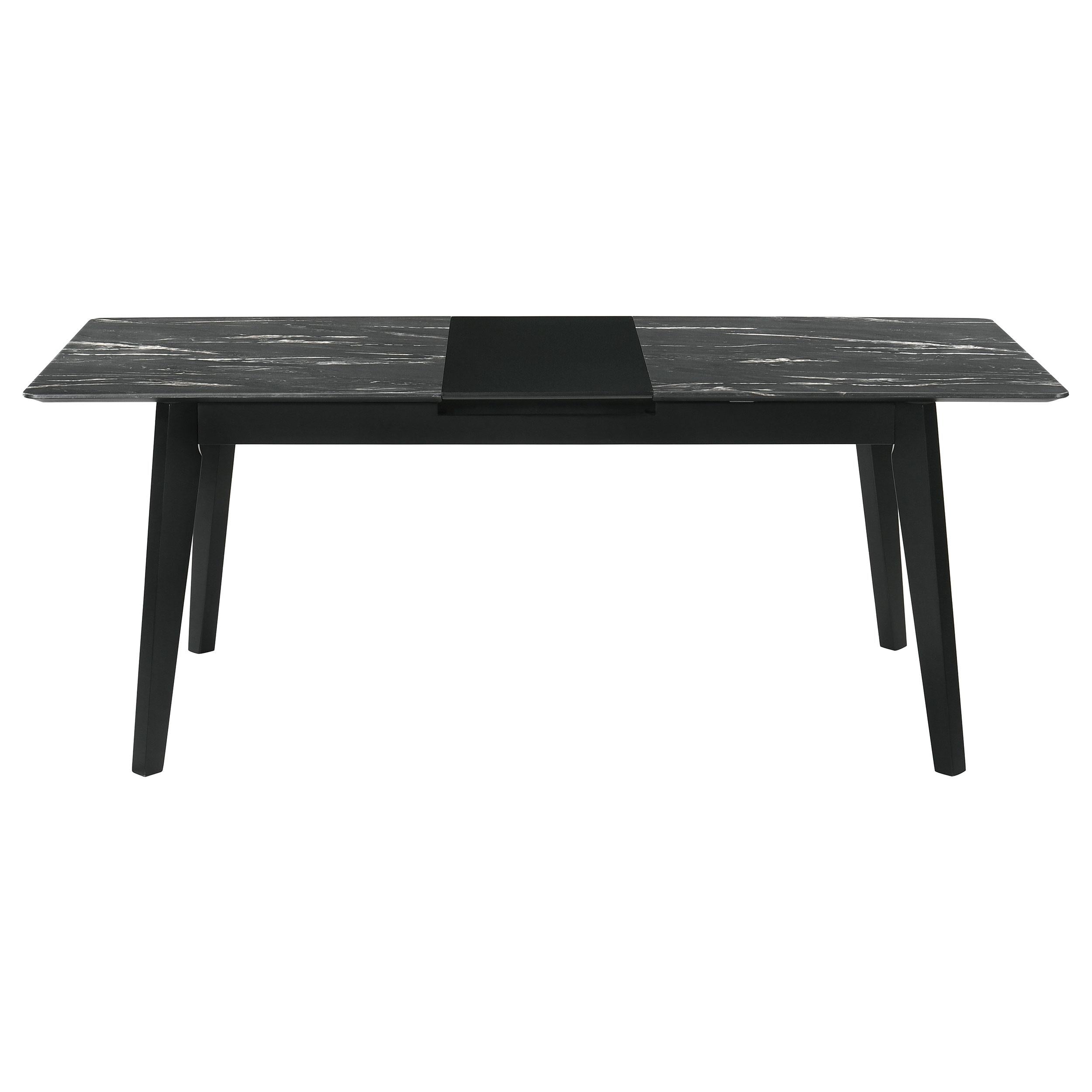  Coaster Furniture Crestmont 121251 78-inch Extension Dining Table - Black Faux Marble IMAGE 3