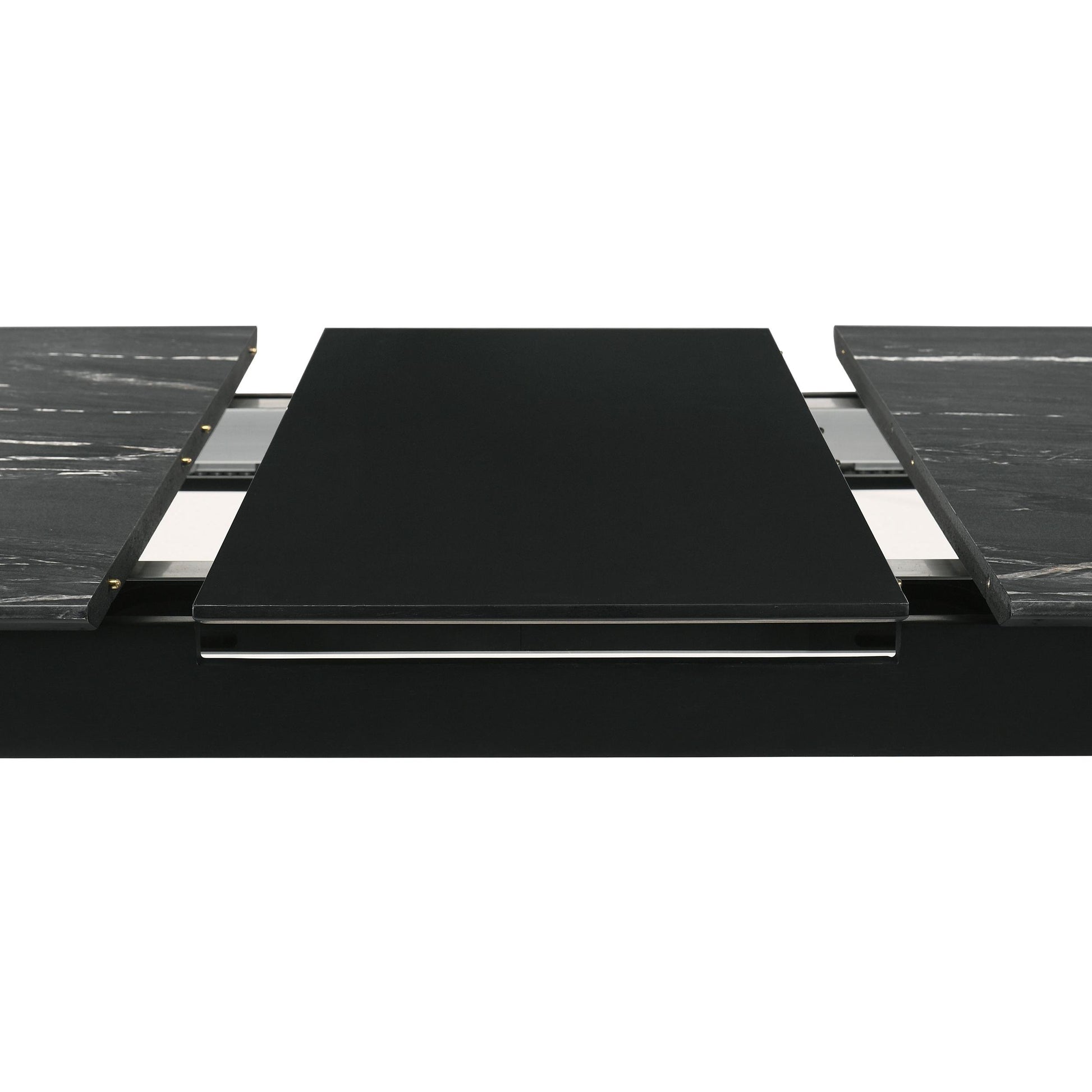  Coaster Furniture Crestmont 121251 78-inch Extension Dining Table - Black Faux Marble IMAGE 7