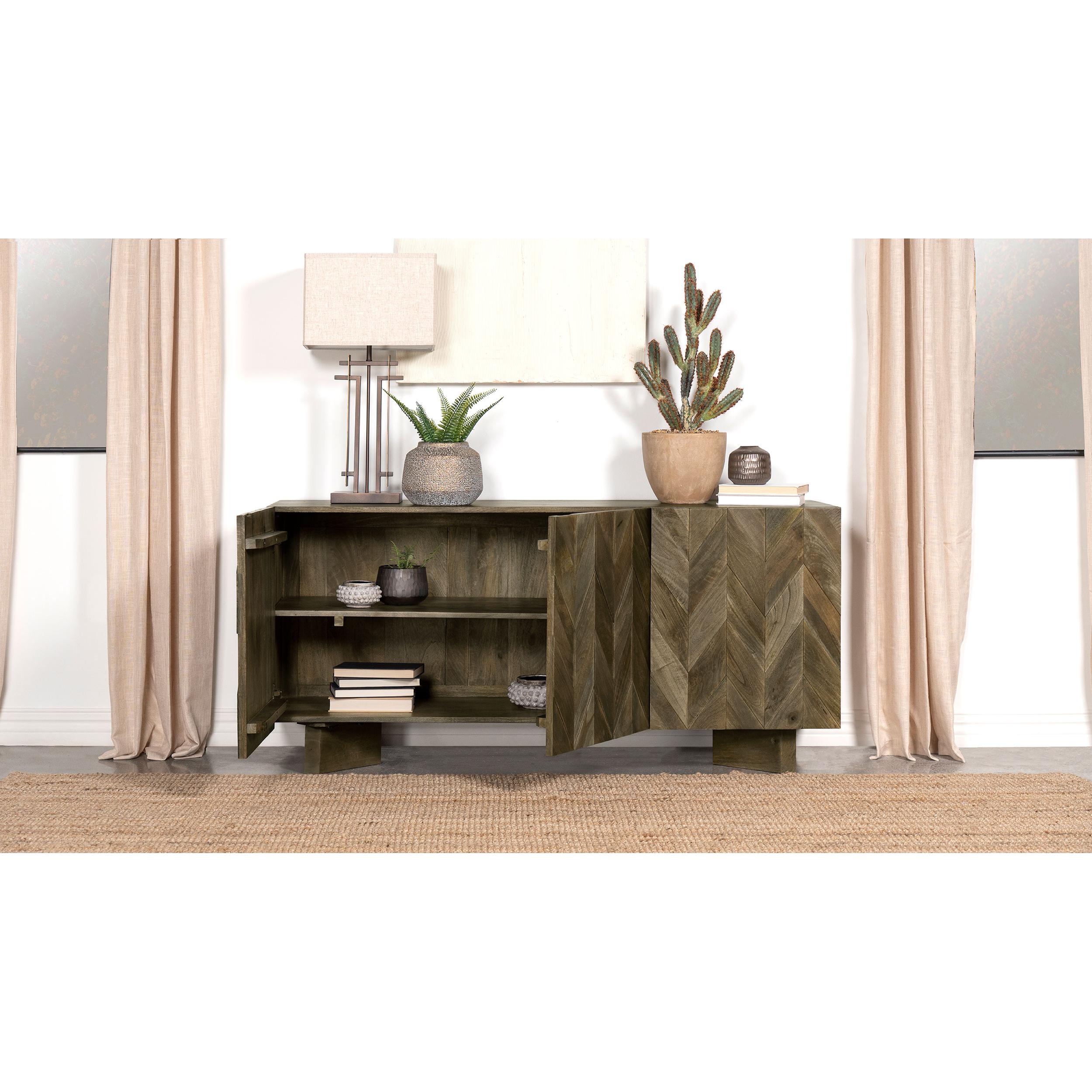  Coaster Furniture Tyler 130515 3-door Solid Wood Sideboard Buffet Cabinet - Mango Brown IMAGE 12