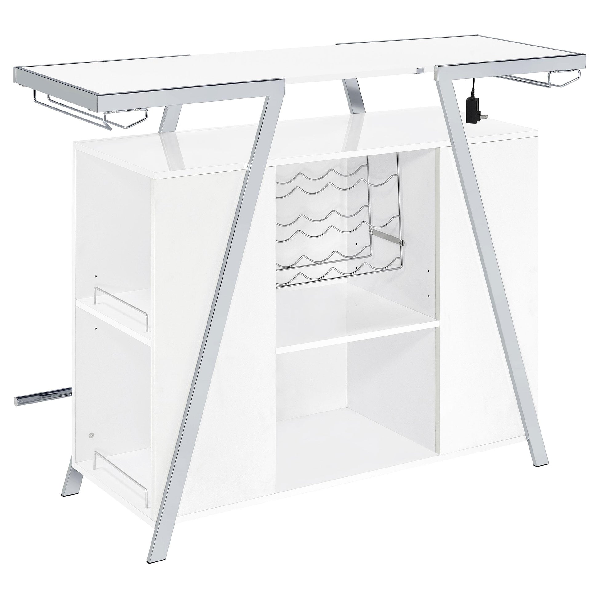  Coaster Furniture Araceli 182355 Freestanding LED Home Bar Cabinet - White High Gloss IMAGE 13