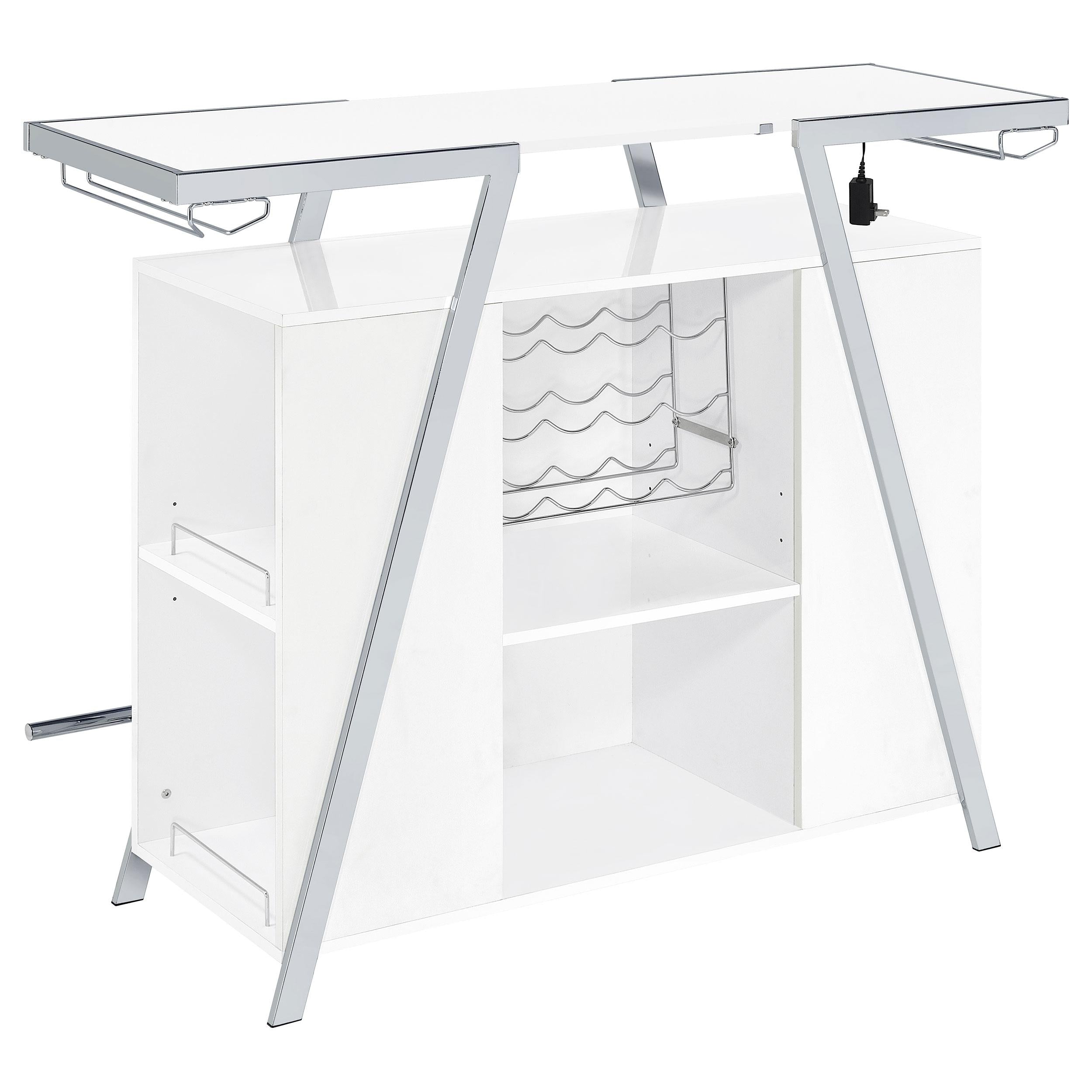  Coaster Furniture Araceli 182355 Freestanding LED Home Bar Cabinet - White High Gloss IMAGE 13