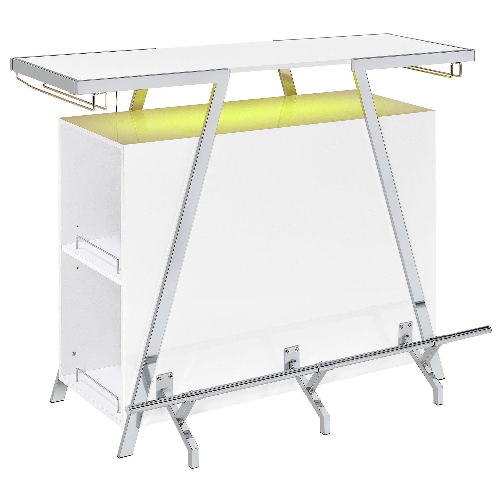  Coaster Furniture Araceli 182355 Freestanding LED Home Bar Cabinet - White High Gloss IMAGE 7