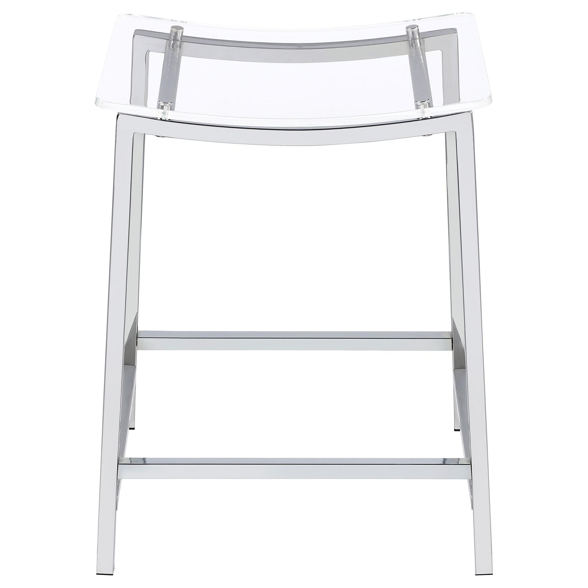  Coaster Furniture Jovani 182358 Acrylic Backless Counter Stool - Chrome IMAGE 3