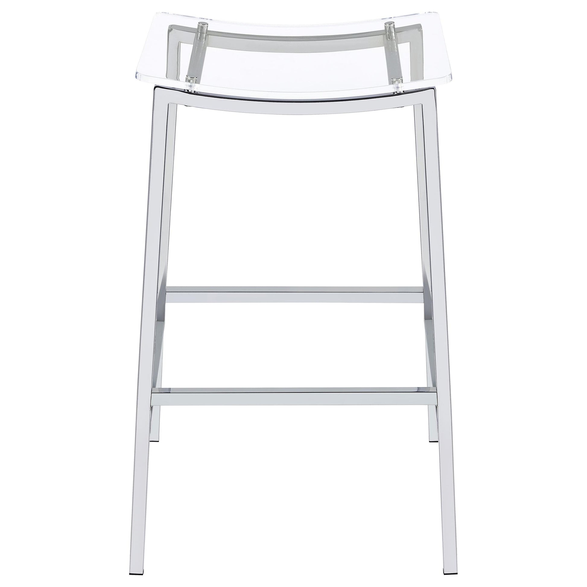  Coaster Furniture Jovani 182359 Acrylic Backless Bar Stool - Chrome IMAGE 2