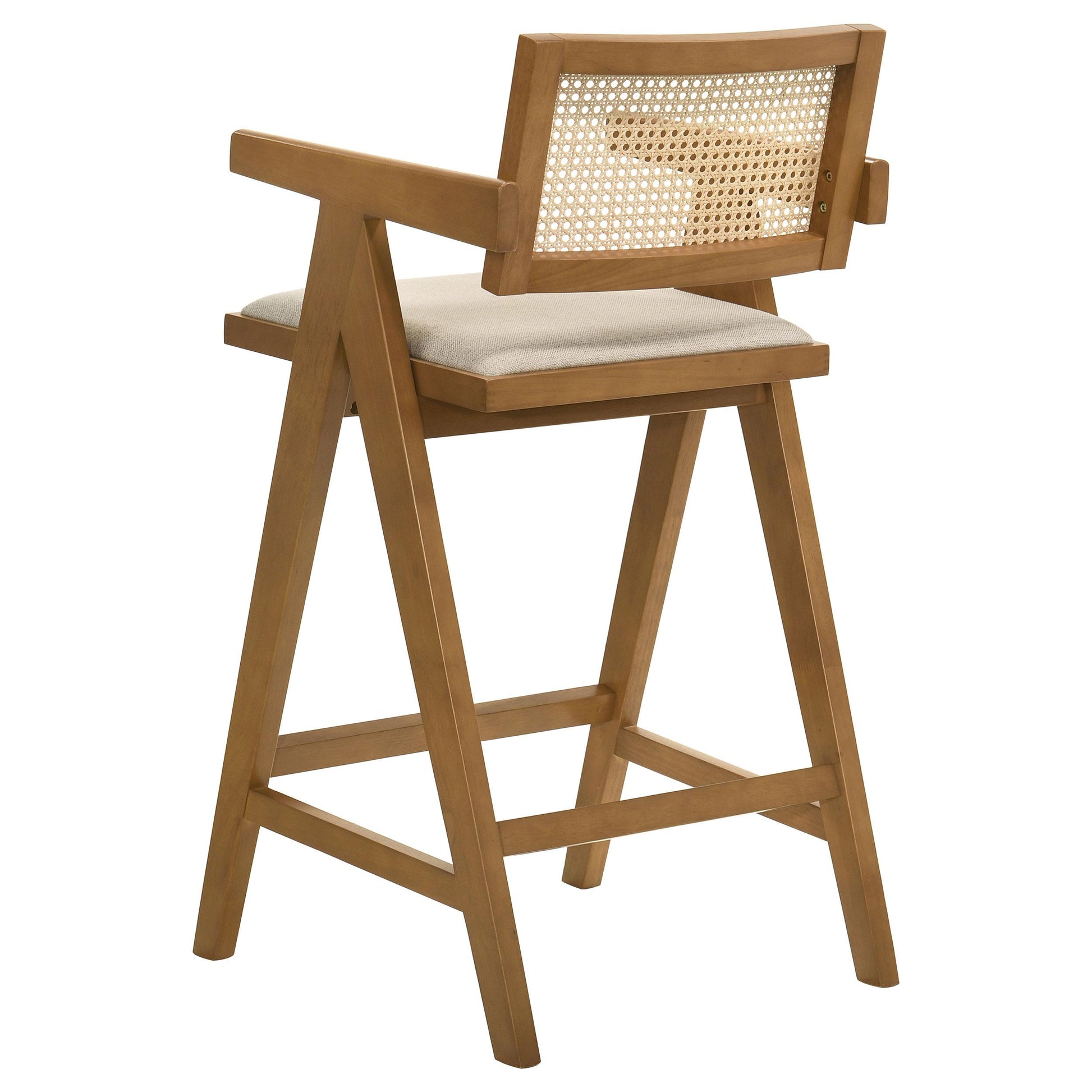  Coaster Furniture Kane 182677 Woven Rattan Wood Bar Chair - Light Walnut IMAGE 6