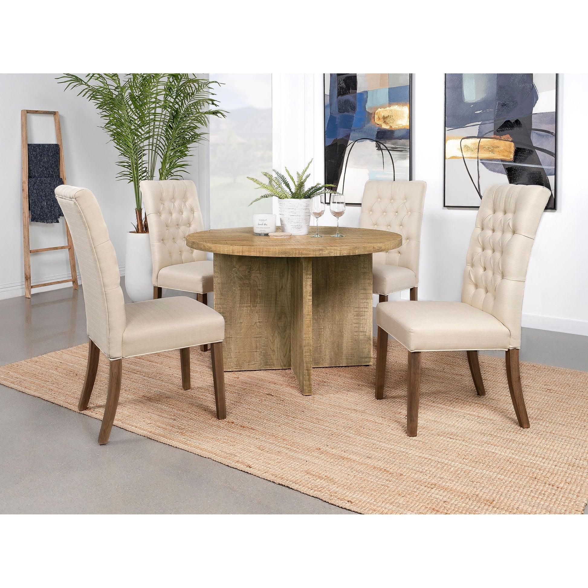  Coaster Furniture Jamestown 183021 Round 47-inch Composite Wood Dining Table - Mango IMAGE 7