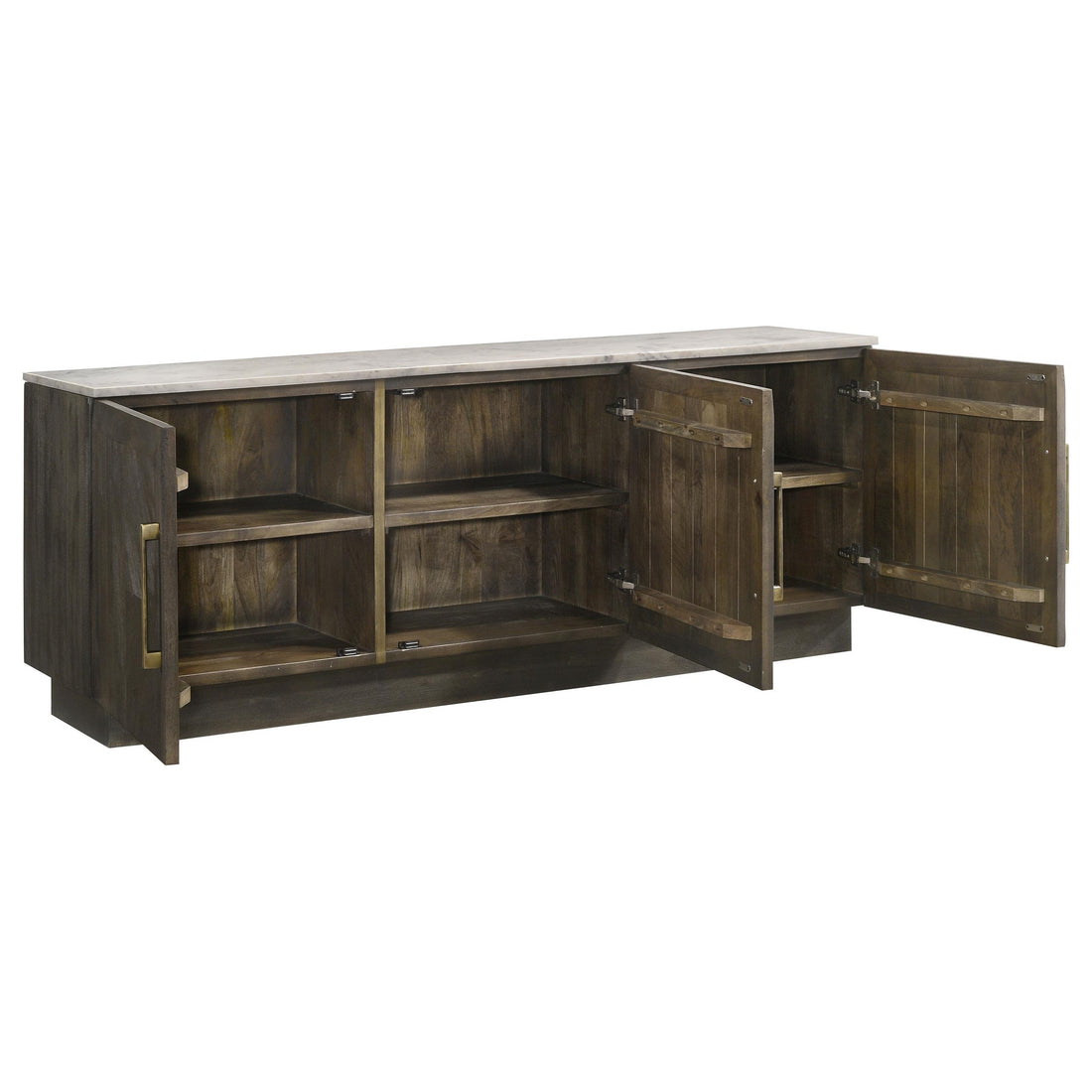  Coaster Furniture Dennis 190655 3-door Marble Top Sideboard Buffet - Tobacco Grey IMAGE 1