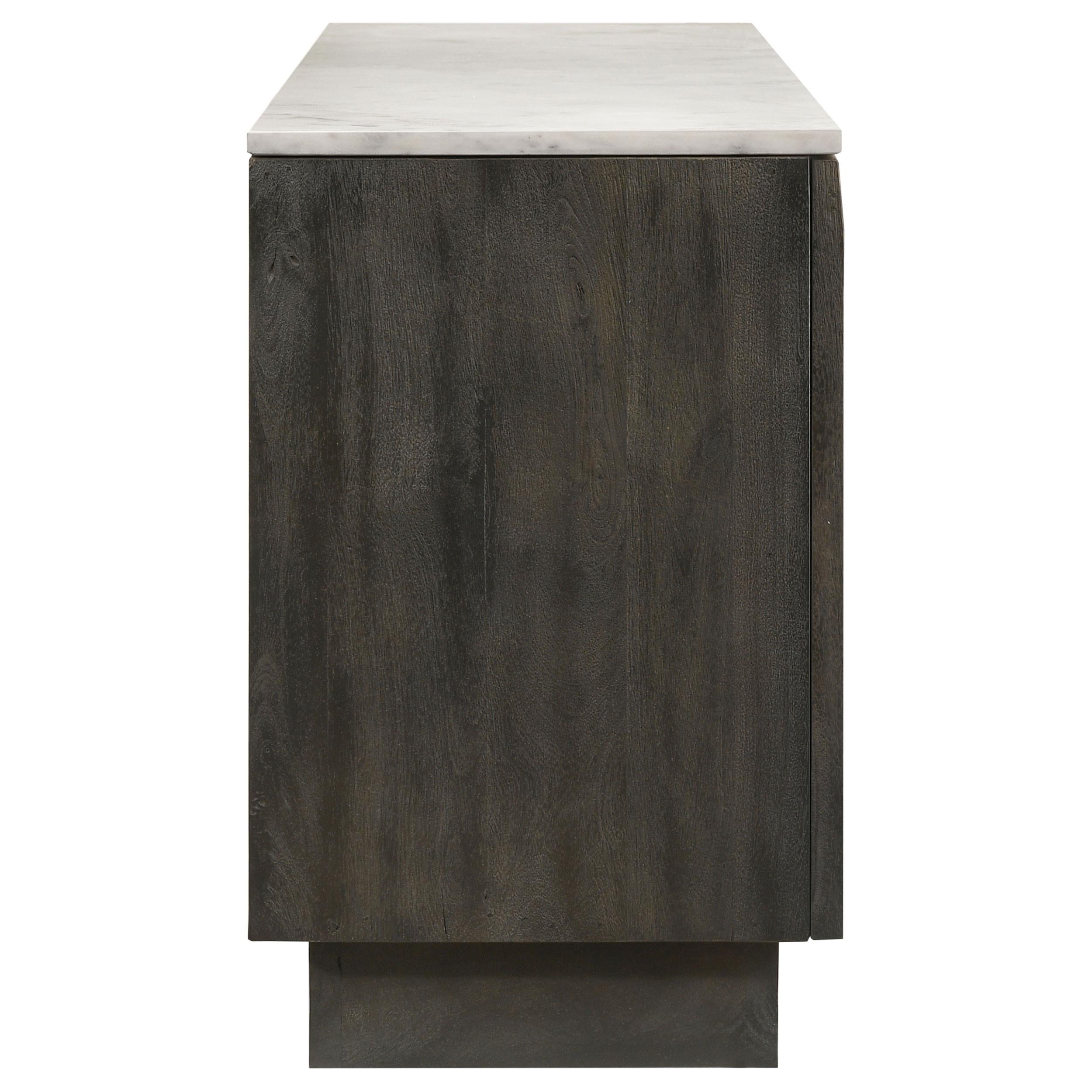  Coaster Furniture Dennis 190655 3-door Marble Top Sideboard Buffet - Tobacco Grey IMAGE 5