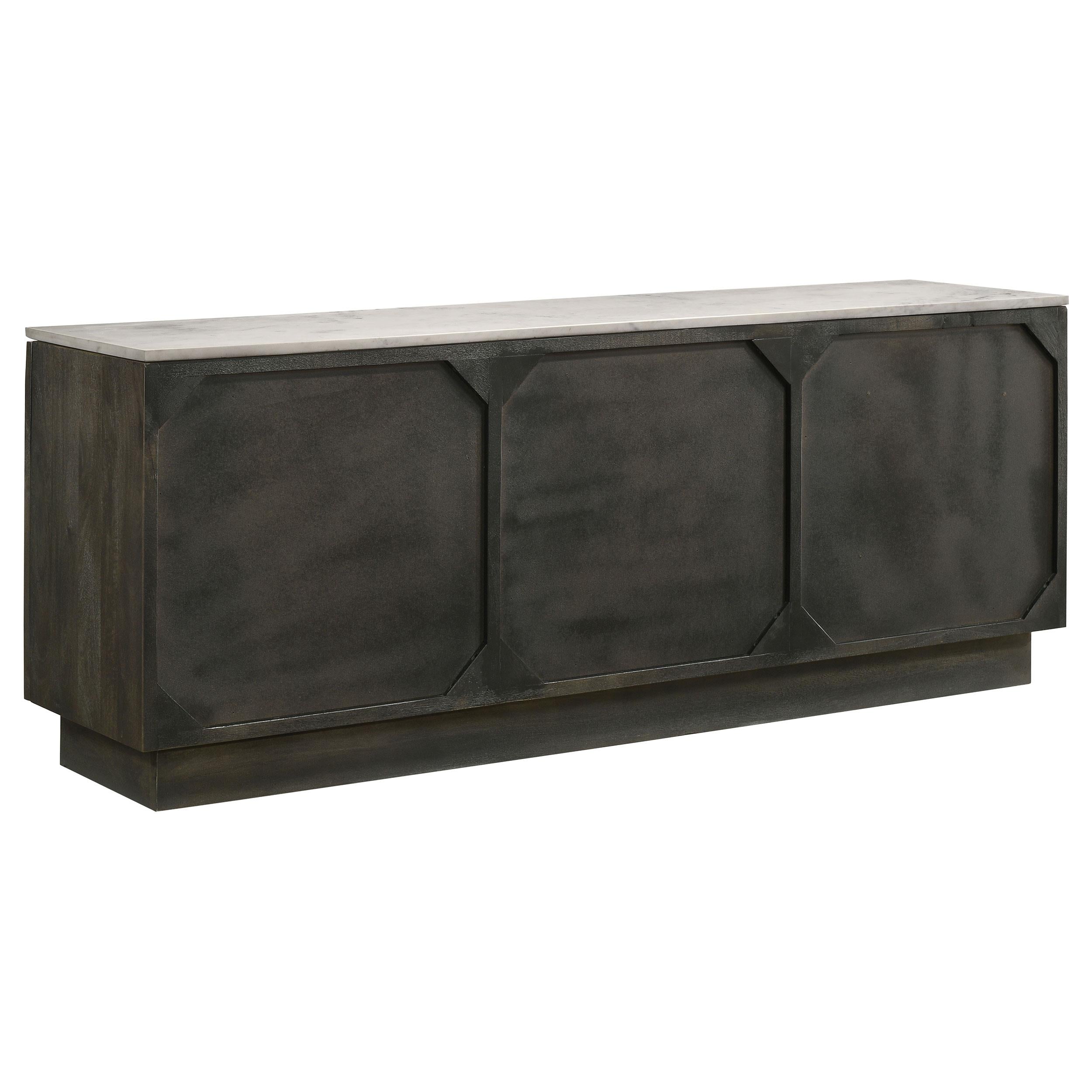  Coaster Furniture Dennis 190655 3-door Marble Top Sideboard Buffet - Tobacco Grey IMAGE 6