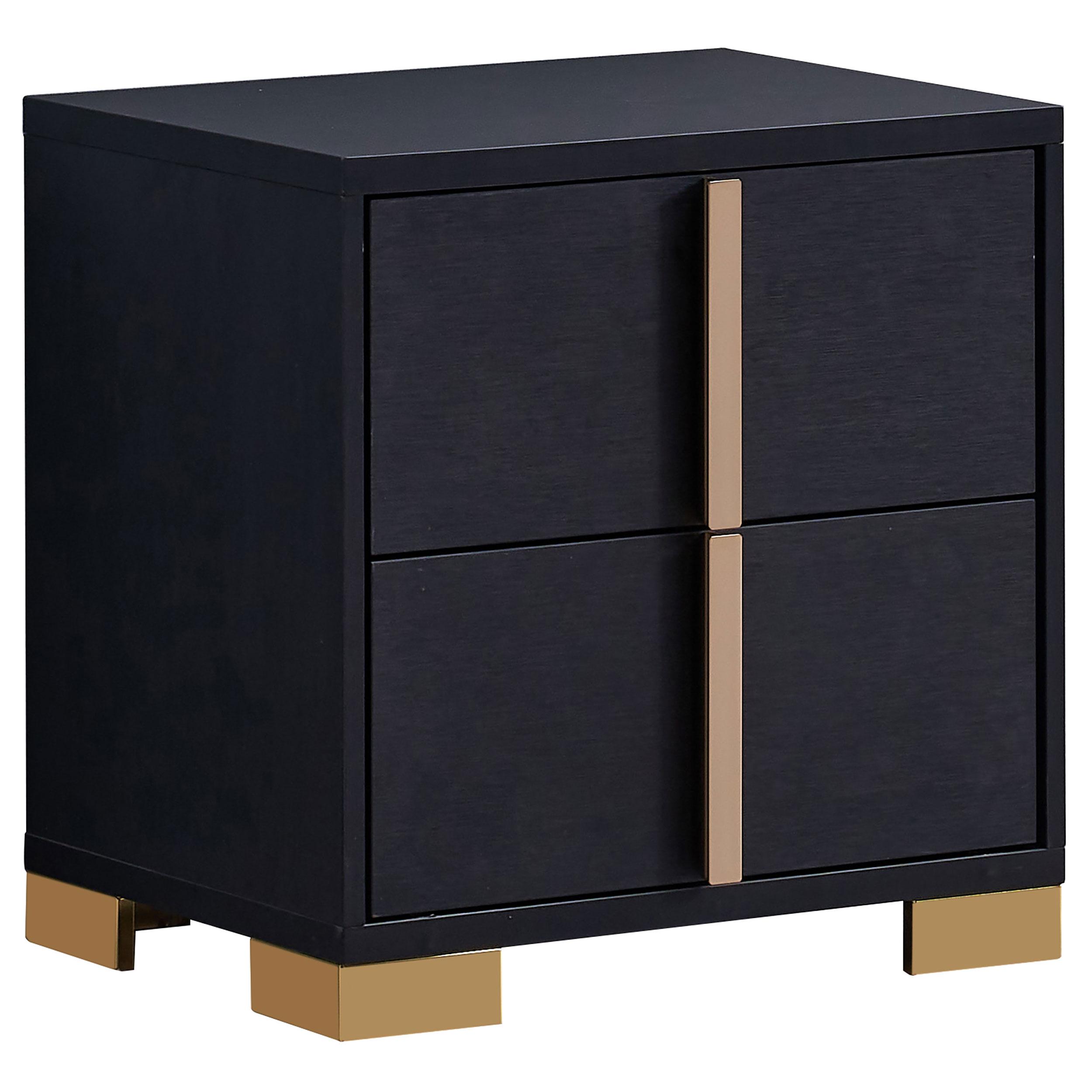  Coaster Furniture Marceline 222832 2-Drawer Nightstand - Black IMAGE 1
