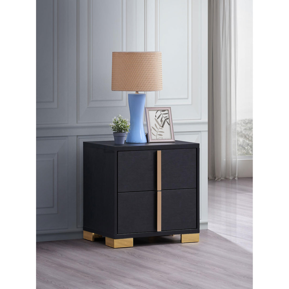  Coaster Furniture Marceline 222832 2-Drawer Nightstand - Black IMAGE 1