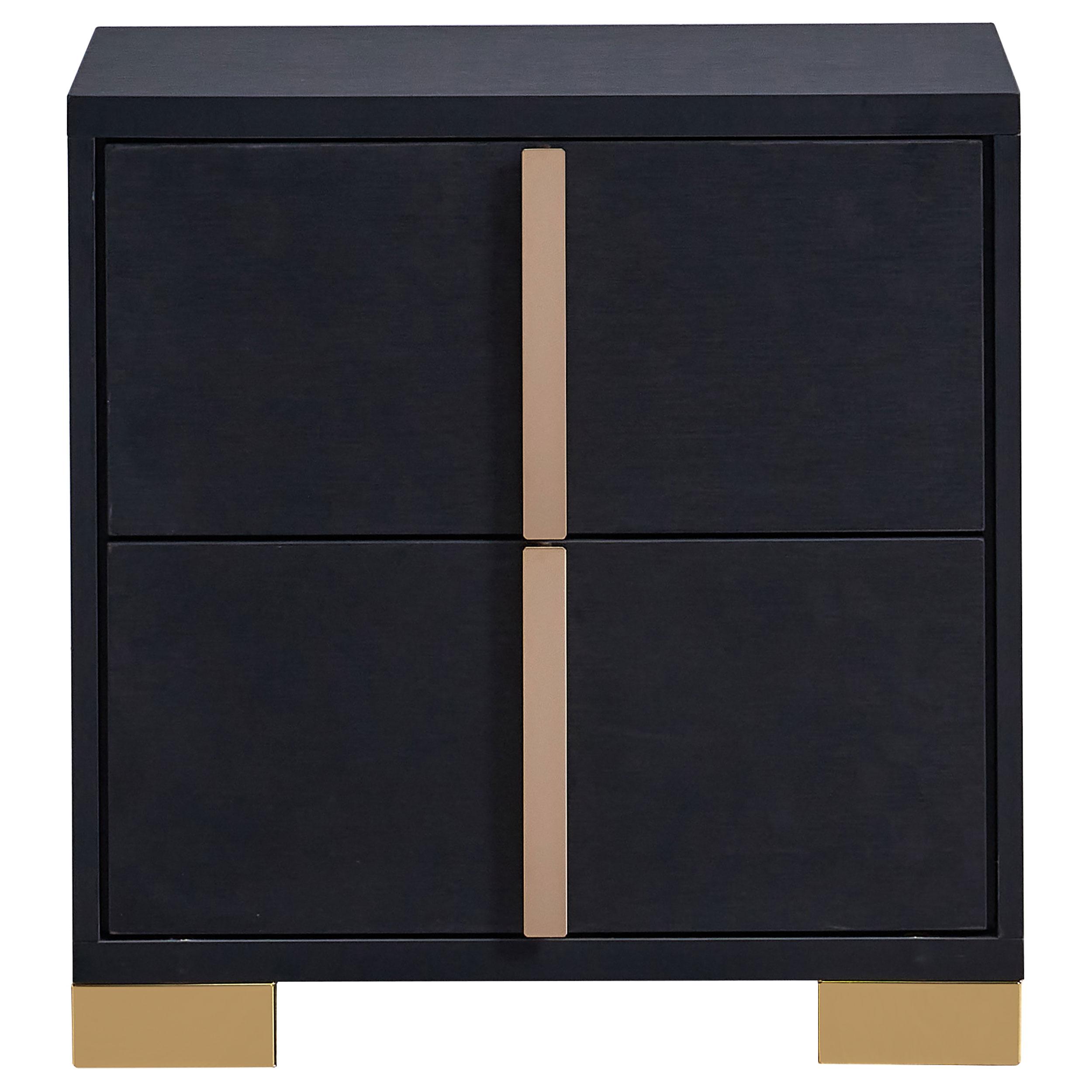  Coaster Furniture Marceline 222832 2-Drawer Nightstand - Black IMAGE 3