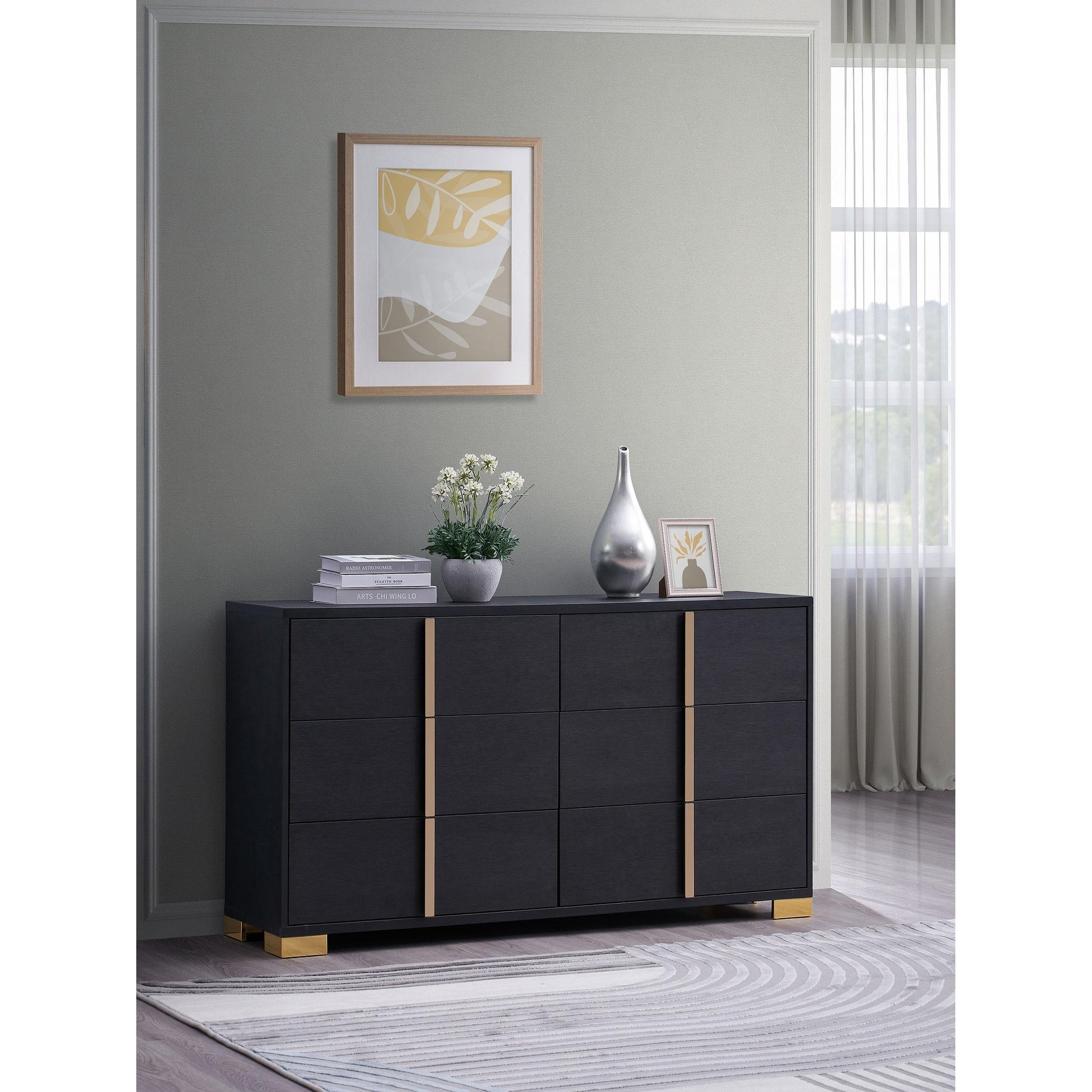 Coaster Furniture Marceline 222833 6-Drawer Dresser - Black IMAGE 10