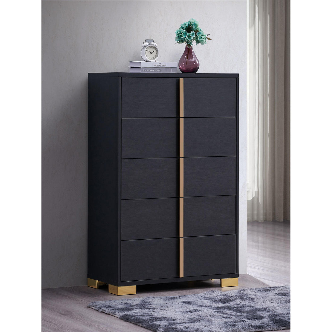  Coaster Furniture Marceline 222835 5-Drawer Bedroom Chest - Black IMAGE 1