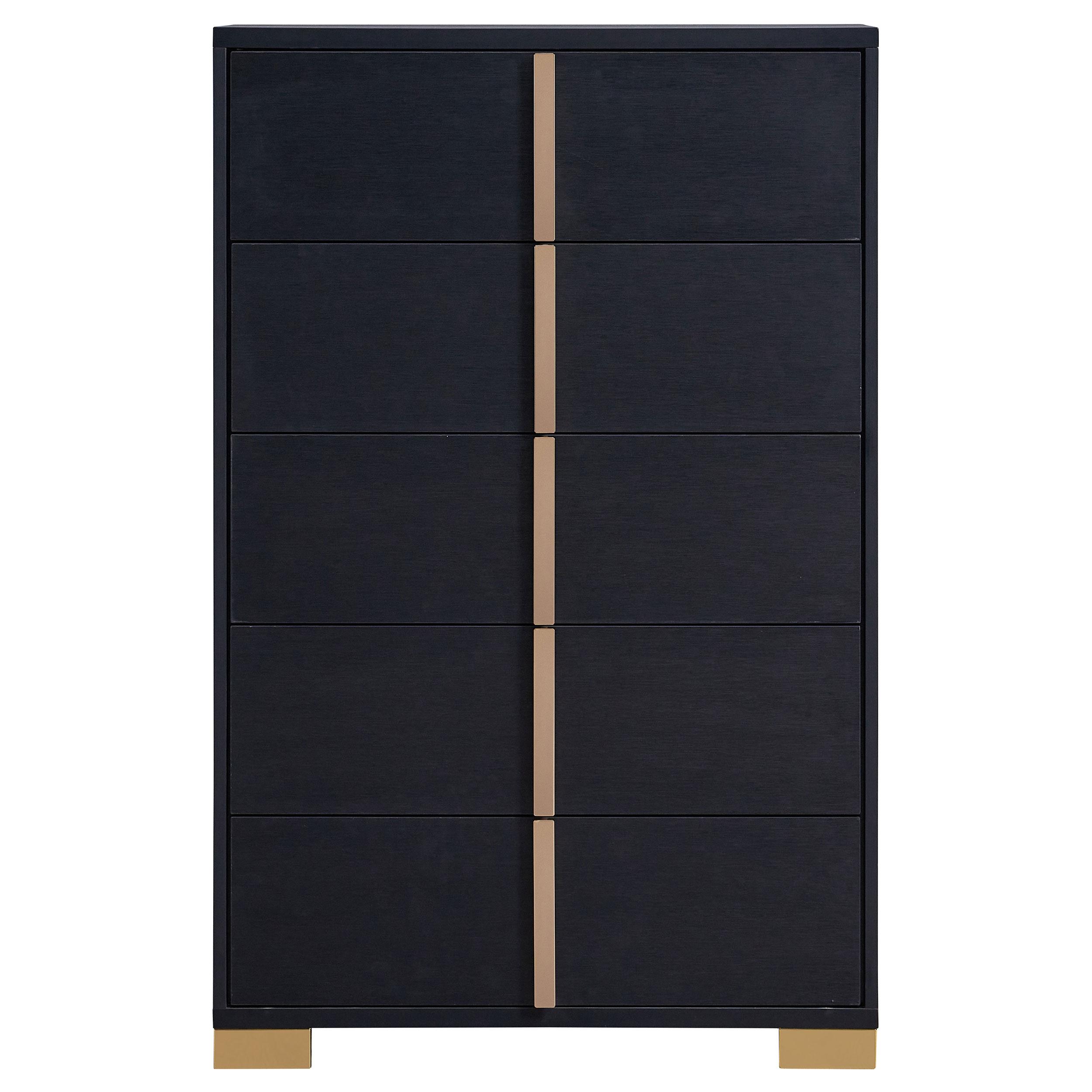  Coaster Furniture Marceline 222835 5-Drawer Bedroom Chest - Black IMAGE 3