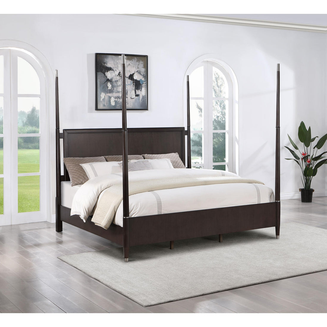  Coaster Furniture Emberlyn 223061Q Wood Queen Poster Bed - Brown IMAGE 1