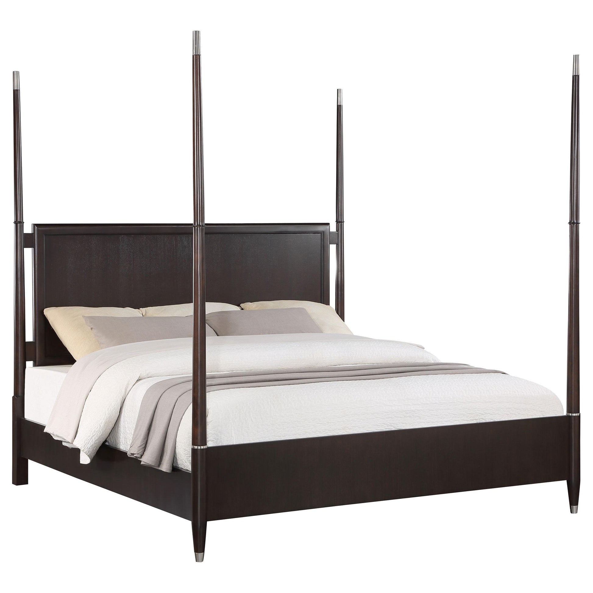  Coaster Furniture Emberlyn 223061Q Wood Queen Poster Bed - Brown IMAGE 4