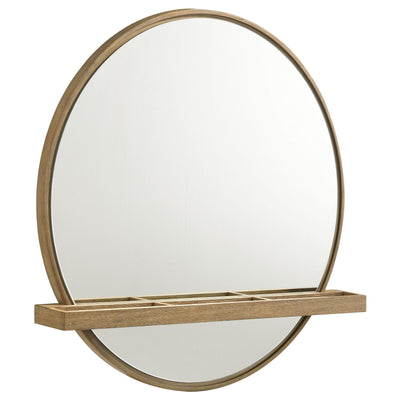  Coaster Furniture Arini 224308 Round Vanity Wall Mirror with Shelf - Sand Wash IMAGE 1