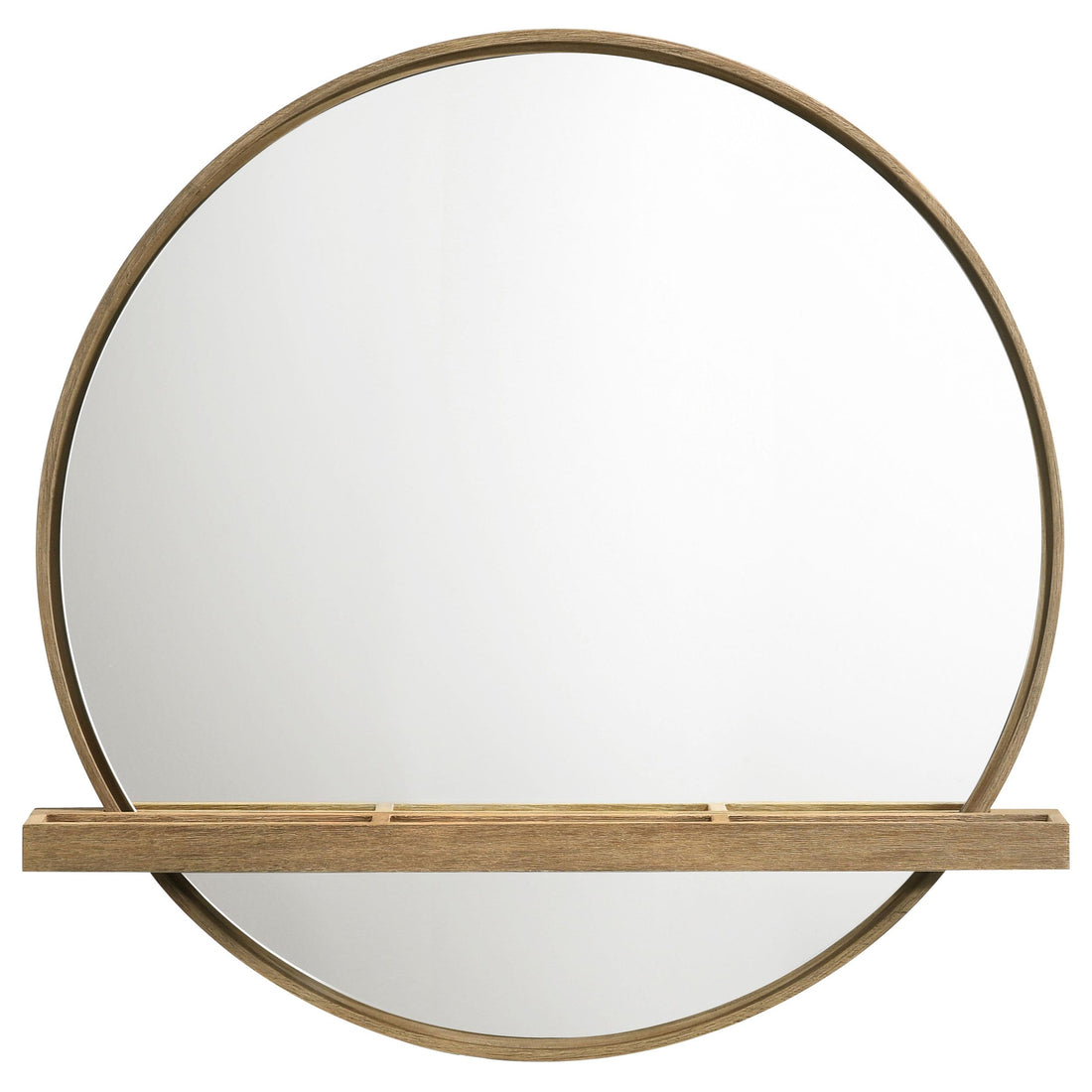  Coaster Furniture Arini 224308 Round Vanity Wall Mirror with Shelf - Sand Wash IMAGE 1