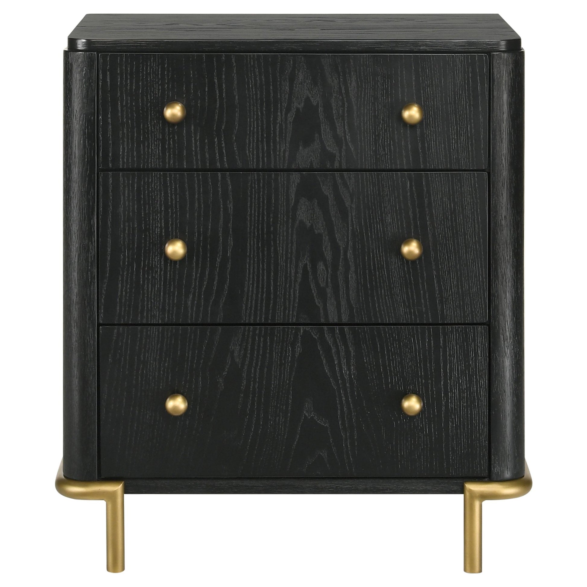  Coaster Furniture Arini 224332 3-Drawer Nightstand - Black IMAGE 3