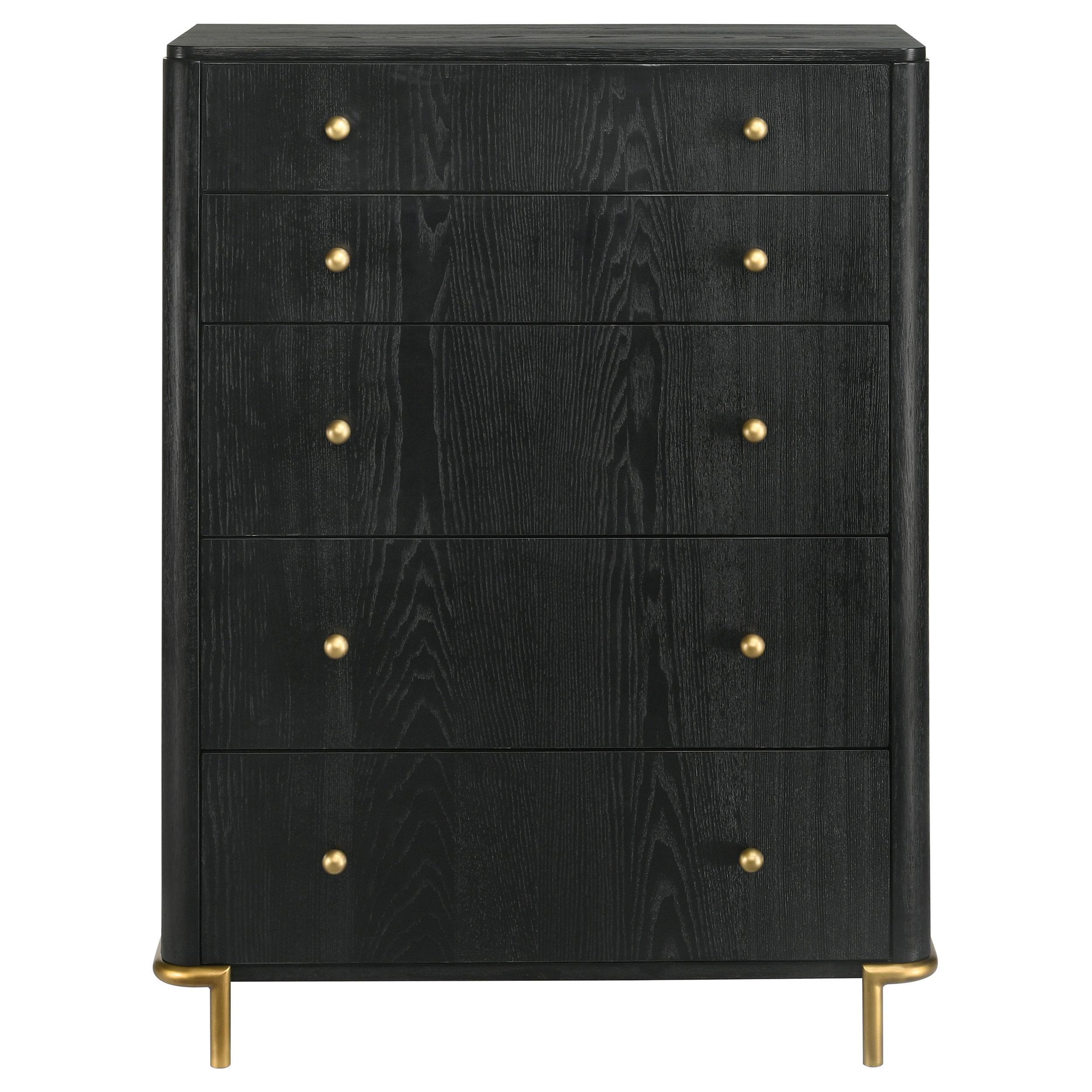  Coaster Furniture Arini 224335 5-Drawer Bedroom Chest - Black IMAGE 3