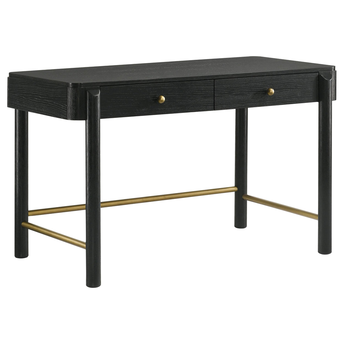  Coaster Furniture Arini 224337 2-Drawer Vanity Desk Makeup Table - Black IMAGE 1