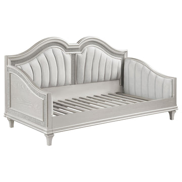  Coaster Furniture Evangeline 360121 Upholstered Twin DayBed - Silver Oak IMAGE 1